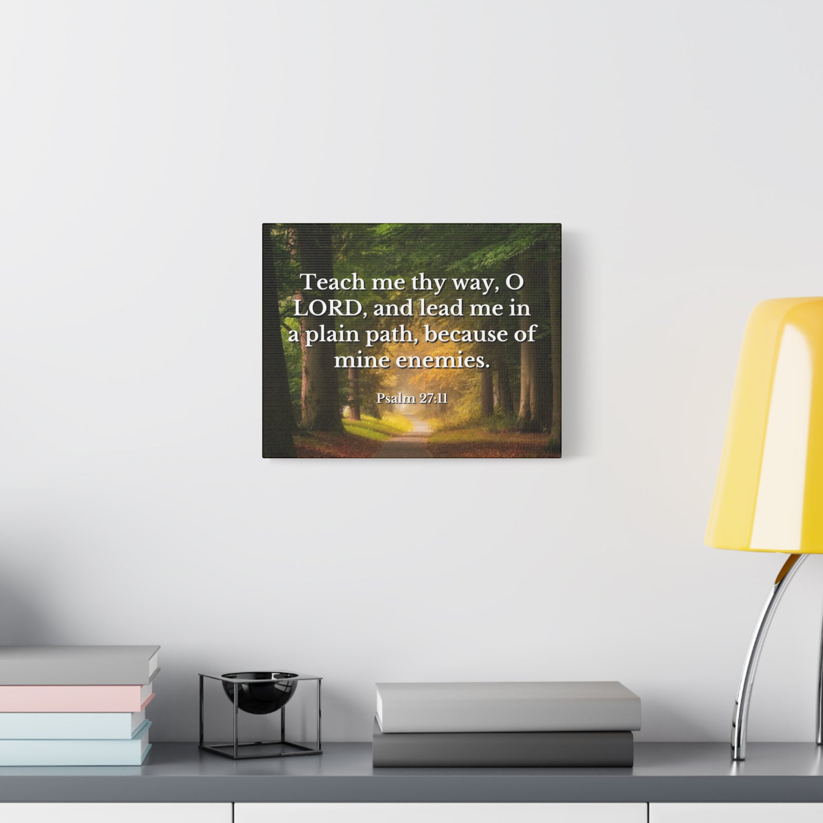 Scripture Canvas Plain Path Psalm 27:11 Christian Wall Art Bible Verse Print Ready to Hang-Express Your Love Gifts