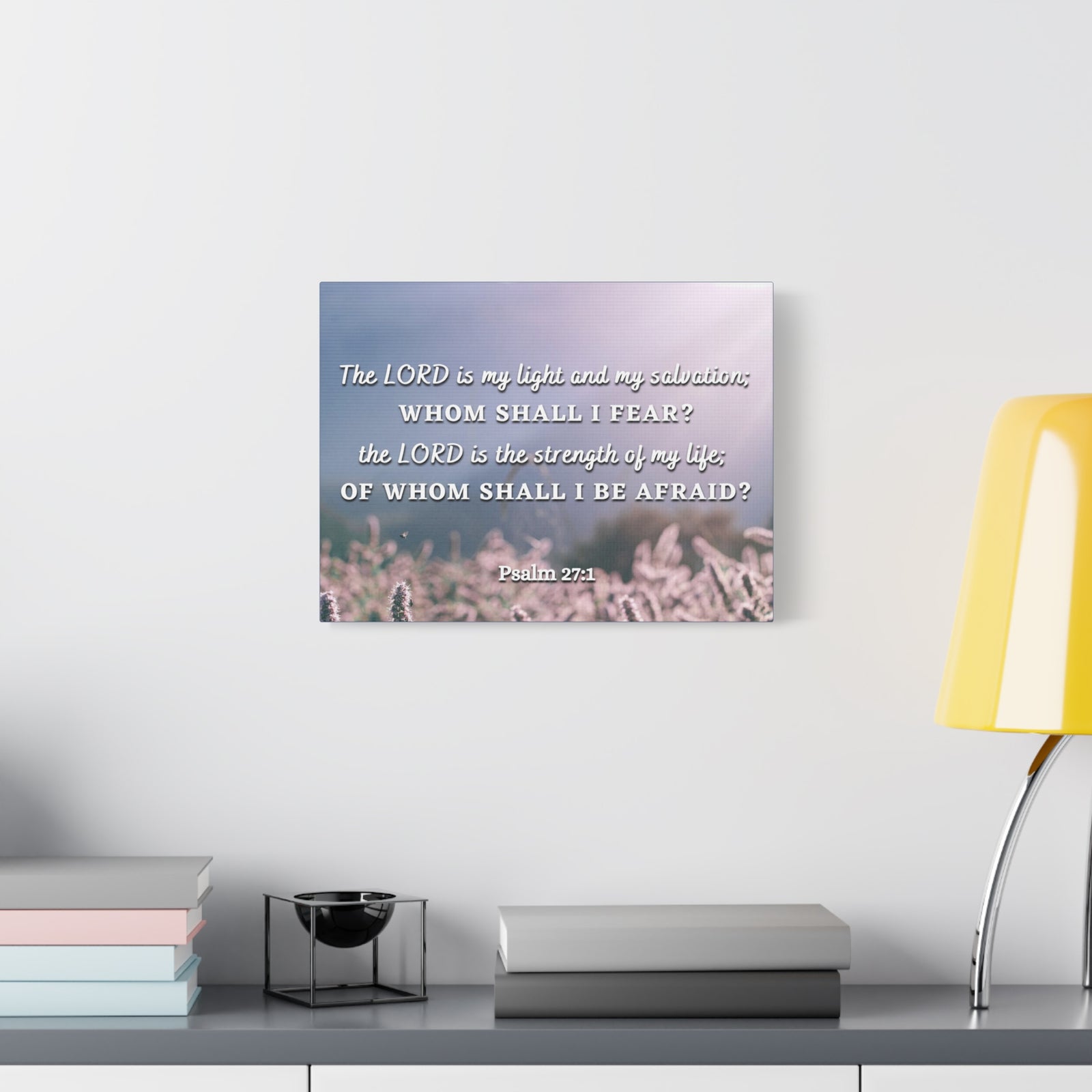 Scripture Canvas Light And Salvation Psalm 27:1 Christian Wall Art Bible Verse Print Ready to Hang-Express Your Love Gifts