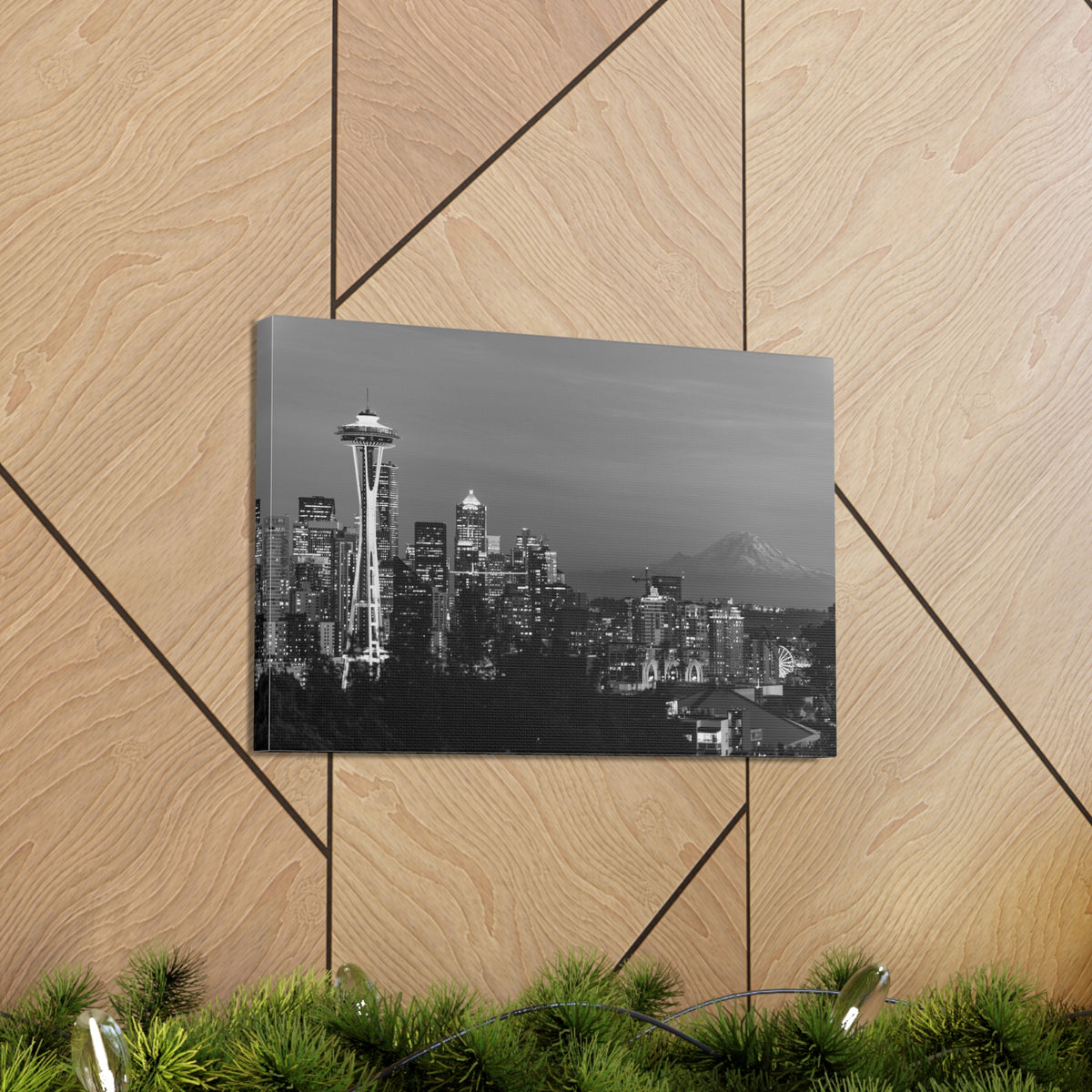 Seattle Black And White Skyline Canvas Artwork High-Quality Breathtaking Stunning Cityscape for Home Decor Ready to Hang-Express Your Love Gifts