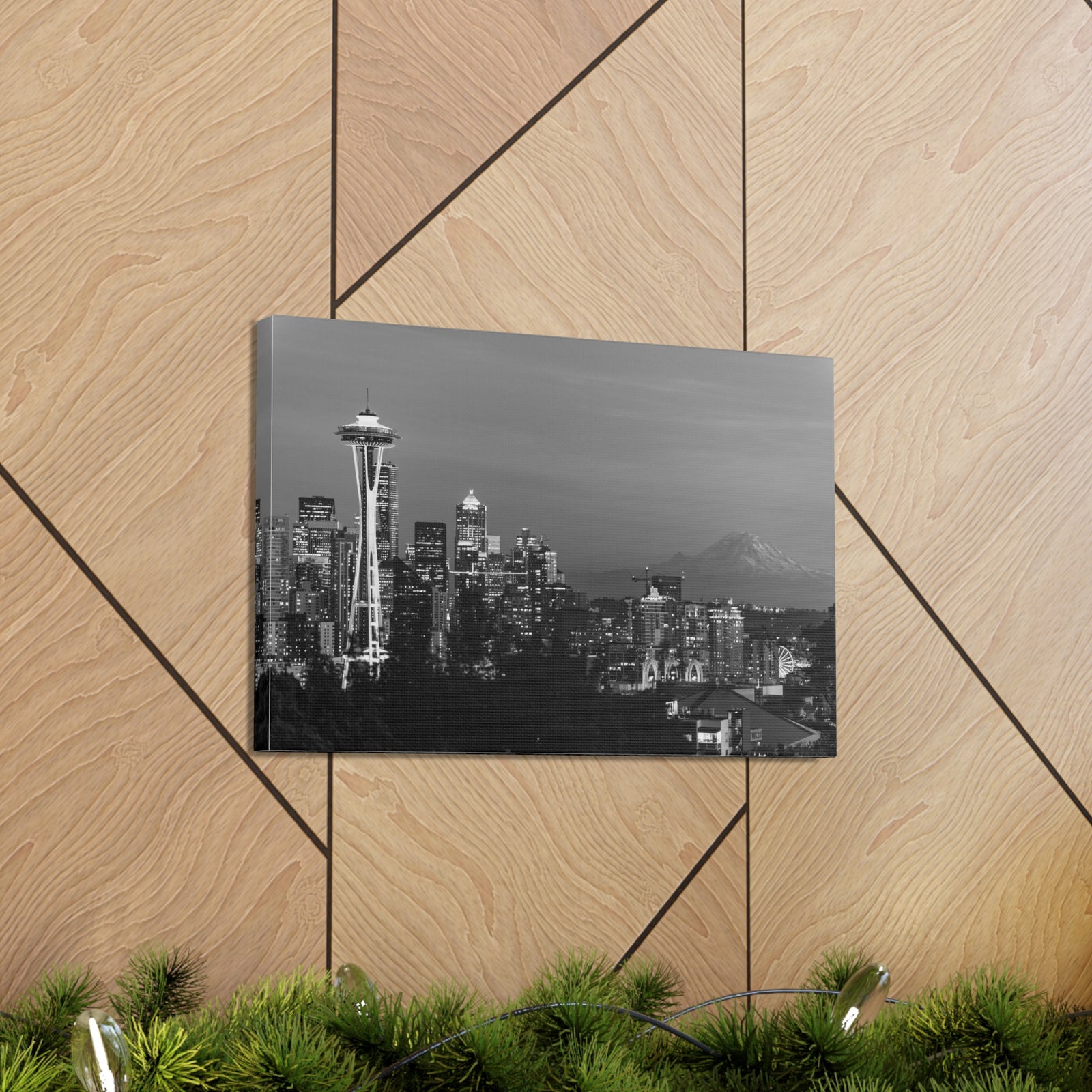 Seattle Black And White Skyline Canvas Artwork High-Quality Breathtaking Stunning Cityscape for Home Decor Ready to Hang-Express Your Love Gifts