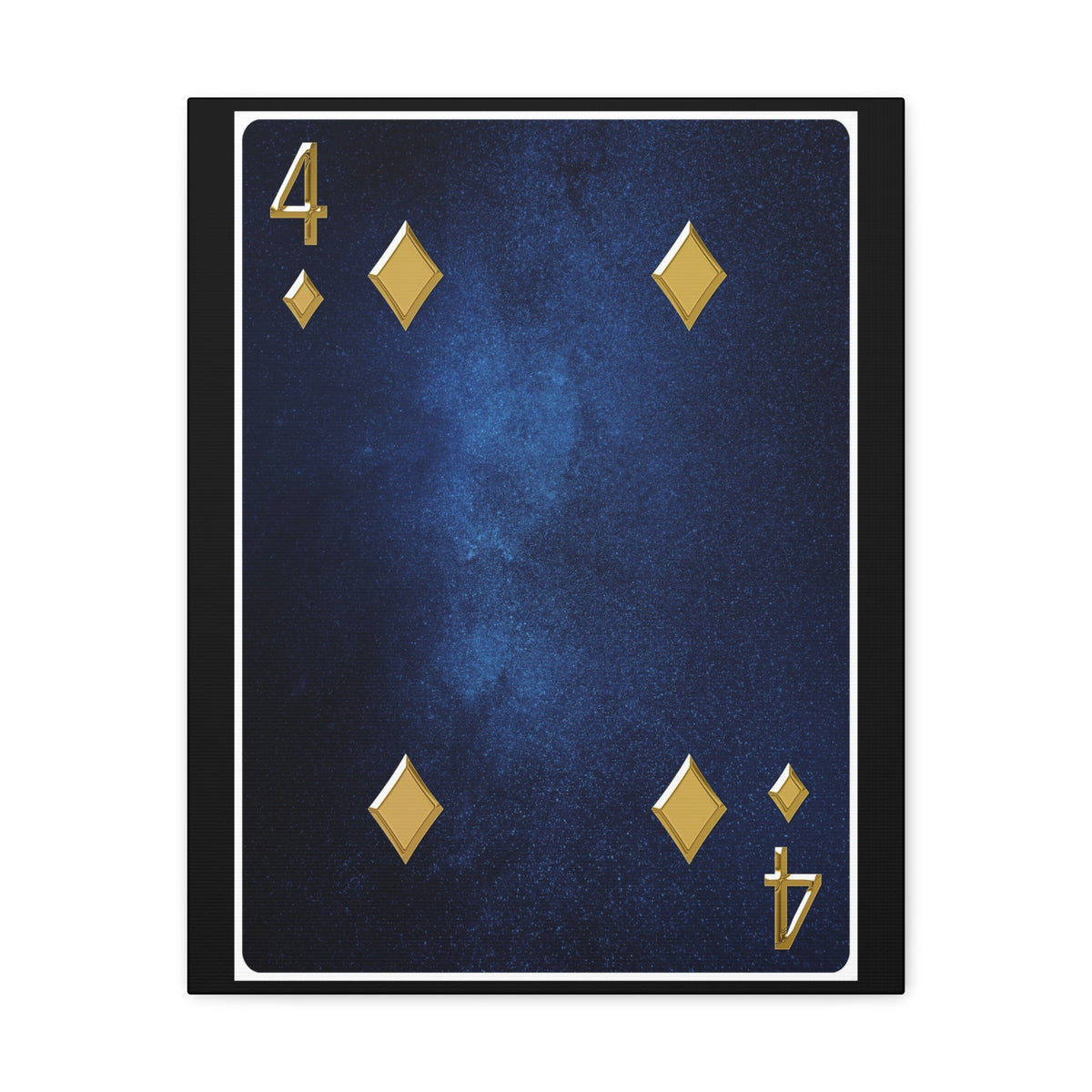 Four Of Diamonds Space Background Playing Card Canvas Wall Art for Home Decor Ready-to-Hang-Express Your Love Gifts