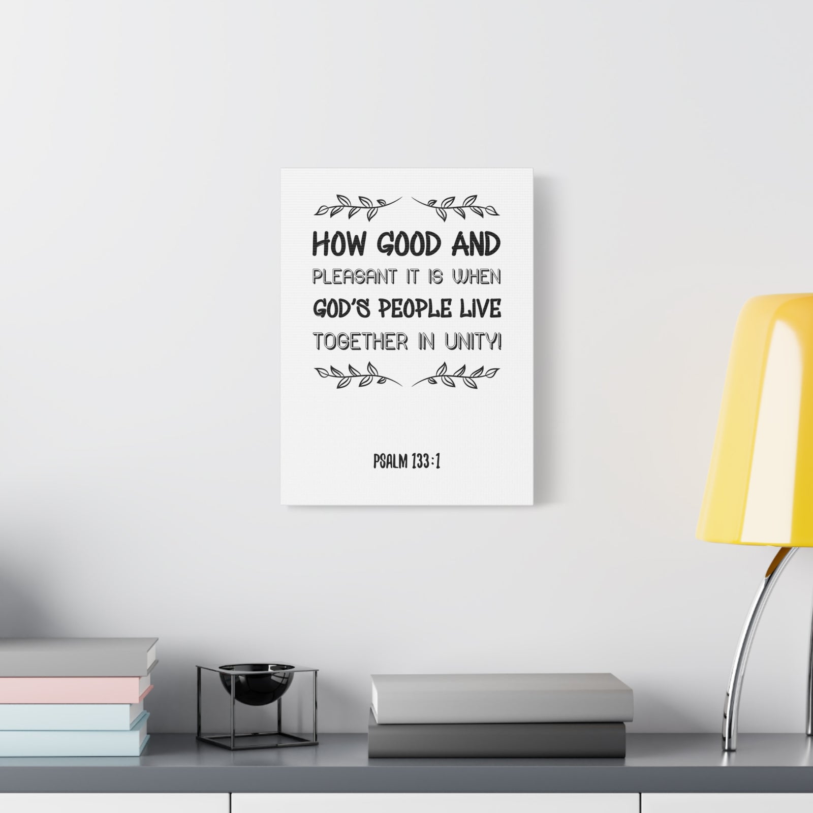 Scripture Canvas How Good And Pleasant Psalm 133:1 Christian Wall Art Bible Verse Print Ready To Hang-Express Your Love Gifts
