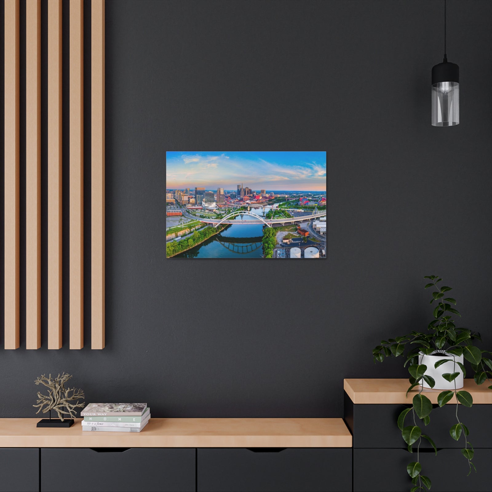 Nashville Daytime Skyline Canvas Artwork High-Quality Breathtaking Stunning Cityscape for Home Decor Ready to Hang-Express Your Love Gifts