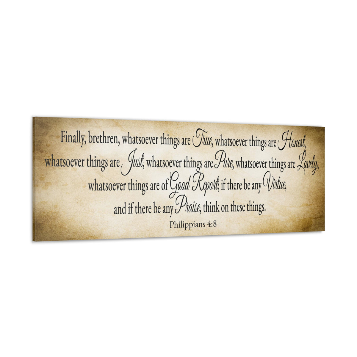 Scripture Walls Seeking Philippians 4:8 Gold Bible Verse Canvas Christian Wall Art Ready to Hang Unframed-Express Your Love Gifts