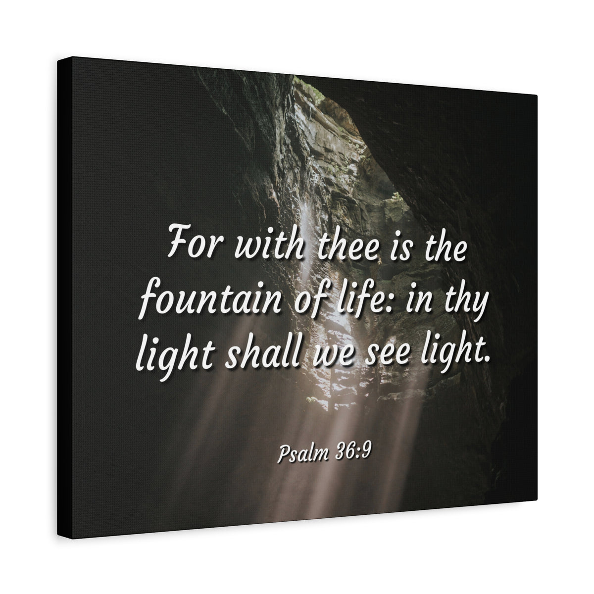Scripture Canvas Fountain Of Life Psalms 36:9 Christian Wall Art Bible Verse Print Ready to Hang-Express Your Love Gifts