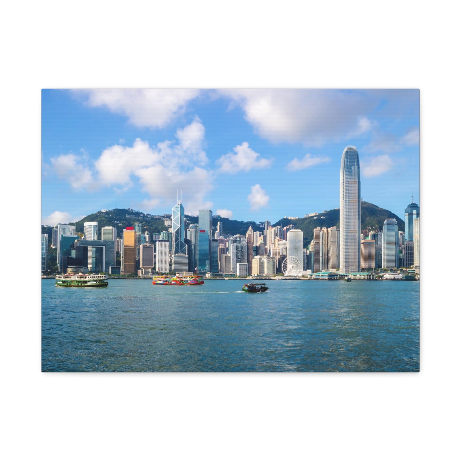 Hong Kong Daytime Skyline Canvas Artwork High-Quality Breathtaking Stunning Cityscape for Home Decor Ready to Hang-Express Your Love Gifts