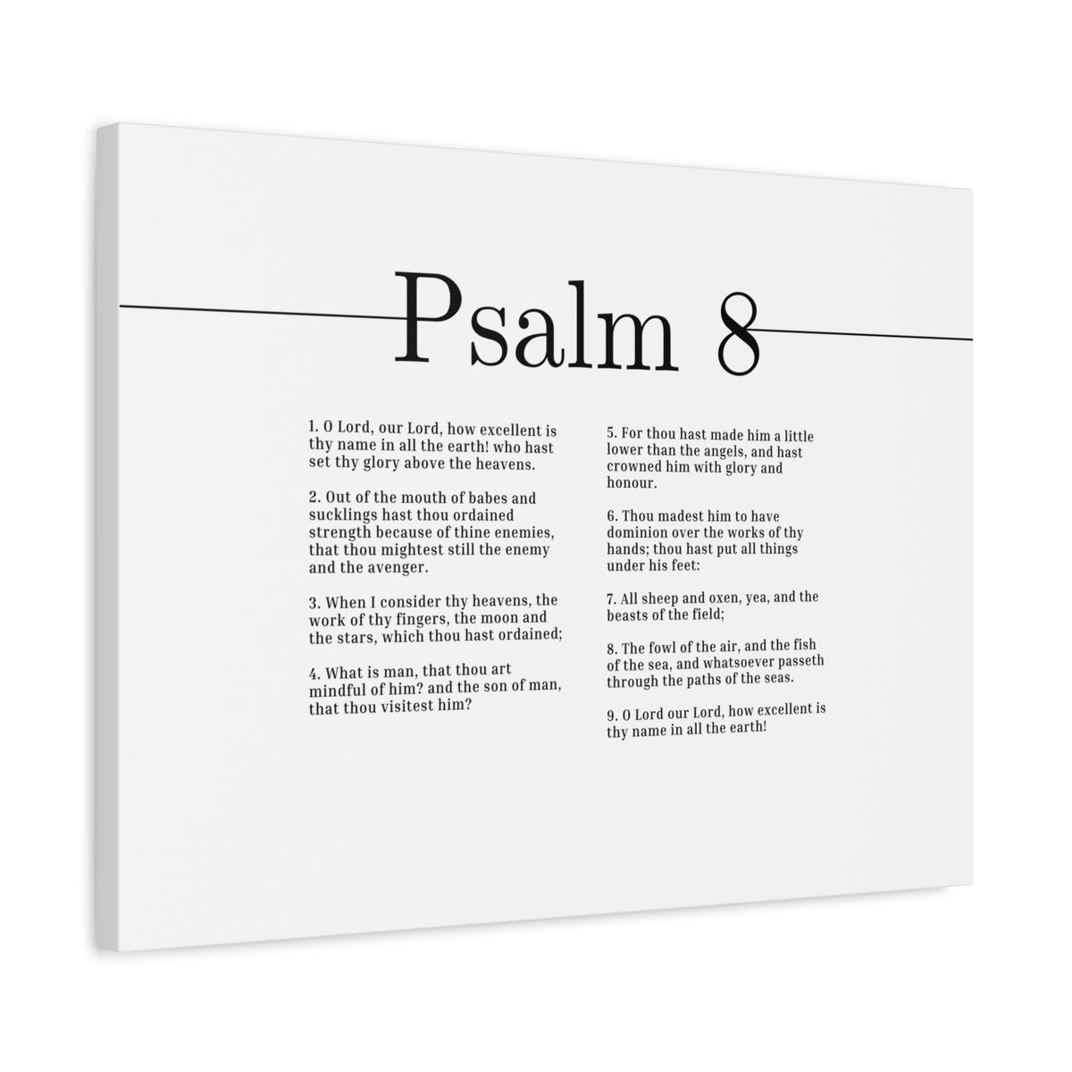 Scripture Canvas Glory Above The Heavens Psalm 8 Christian Wall Art Bible Verse Print Ready to Hang-Express Your Love Gifts
