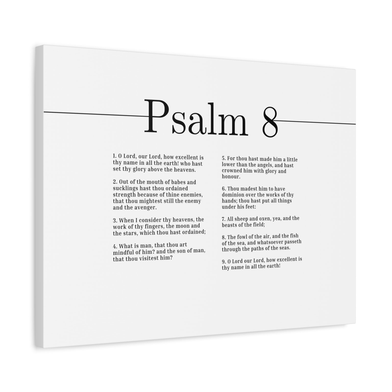Scripture Canvas Glory Above The Heavens Psalm 8 Christian Wall Art Bible Verse Print Ready to Hang-Express Your Love Gifts