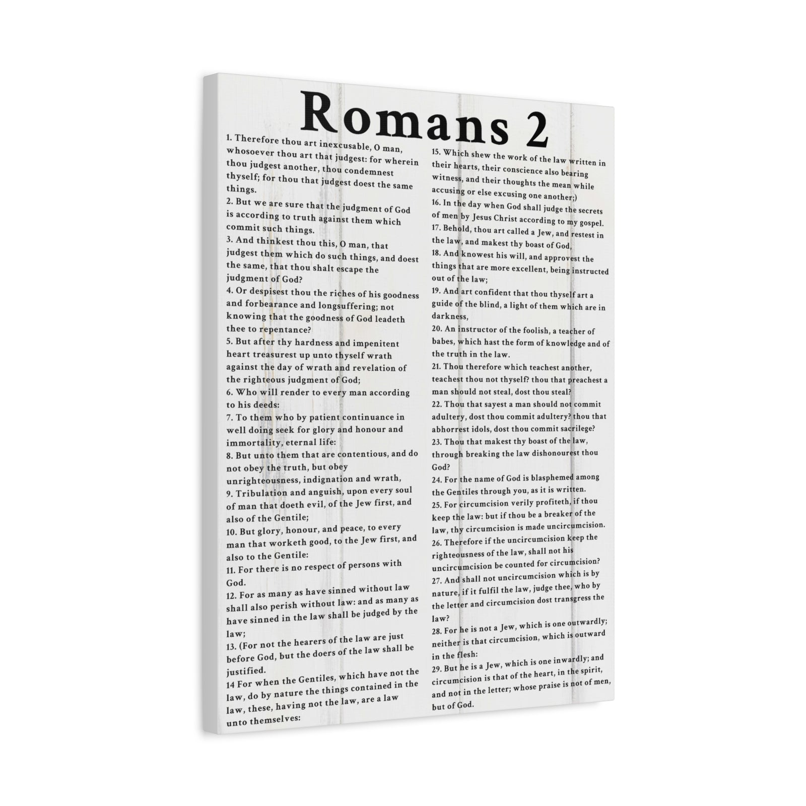 Scripture Walls Romans 2 White Bible Verse Canvas Christian Wall Art Ready to Hang Unframed-Express Your Love Gifts