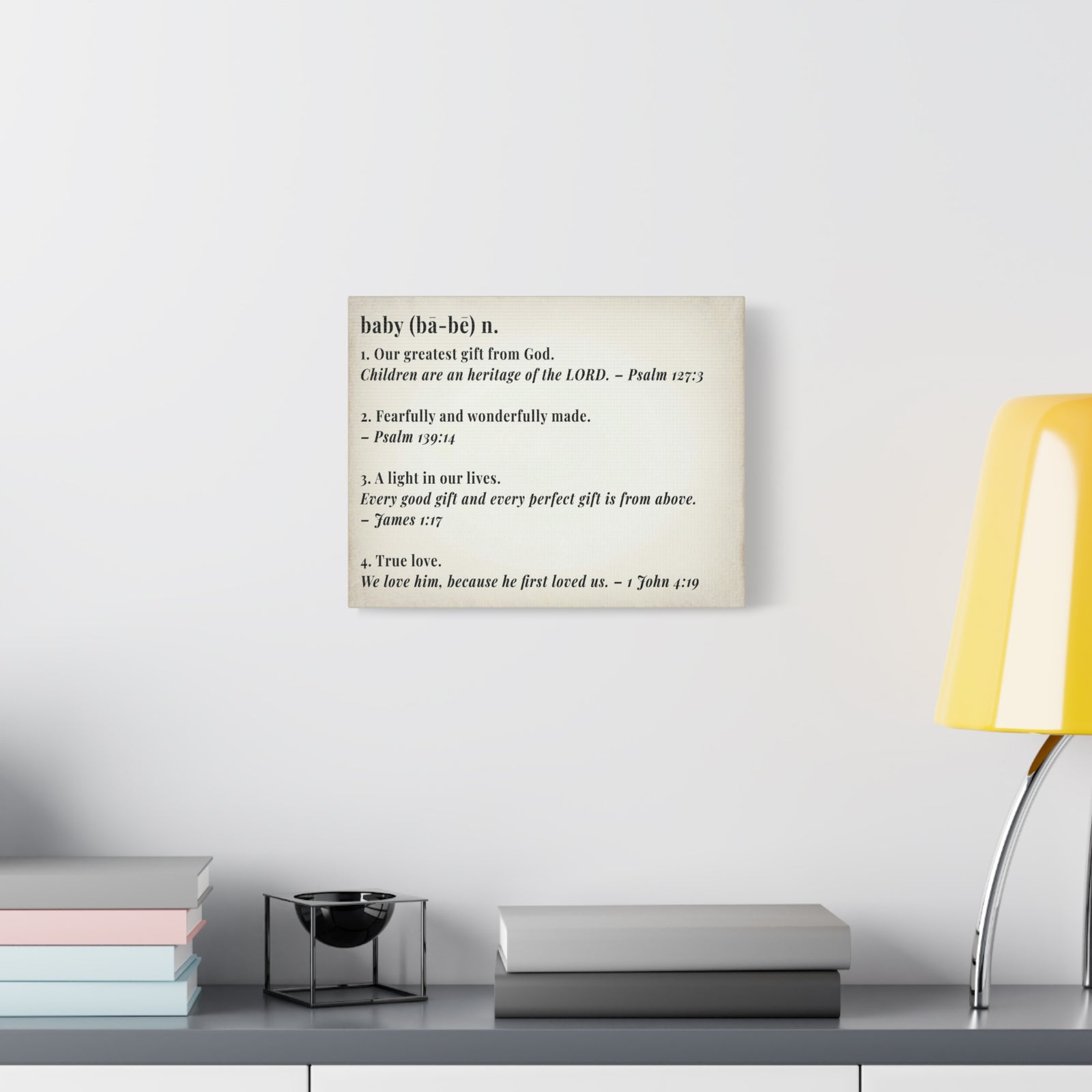 Scripture Walls Baby Definition by God Bible Verse Canvas Christian Wall Art Ready to Hang Unframed-Express Your Love Gifts
