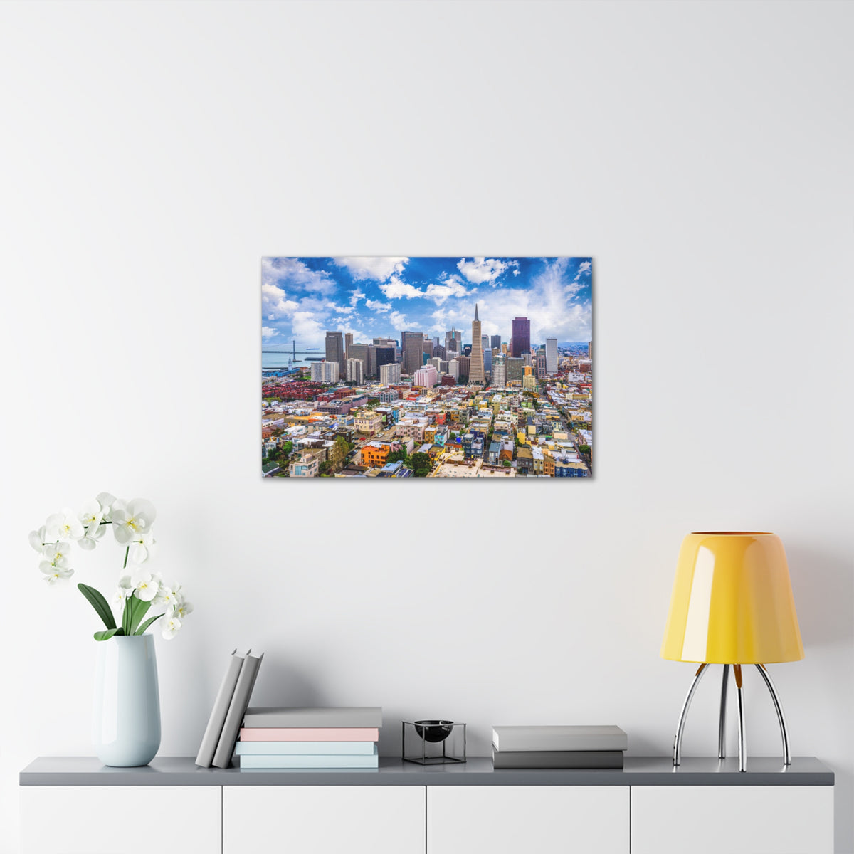 San Francisco Daytime Skyline Canvas Artwork High-Quality Breathtaking Stunning Cityscape for Home Decor Ready to Hang-Express Your Love Gifts