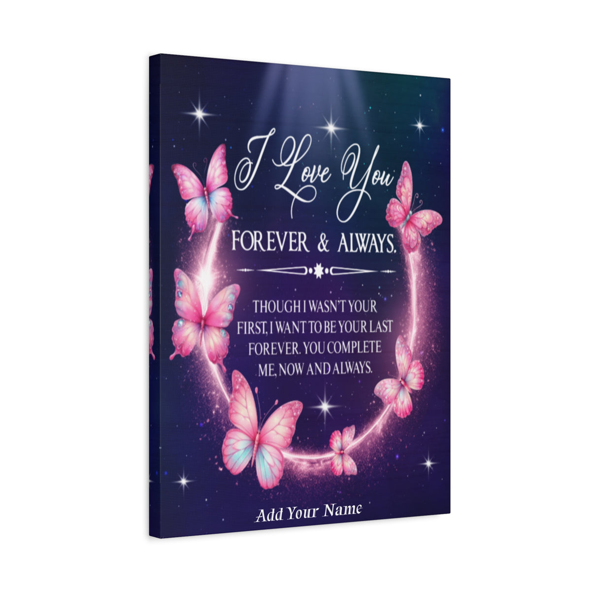Personalized To My Wife Forever & Always Butterfly Canvas Wall Art – Romantic Gift for Eternal Love-Express Your Love Gifts