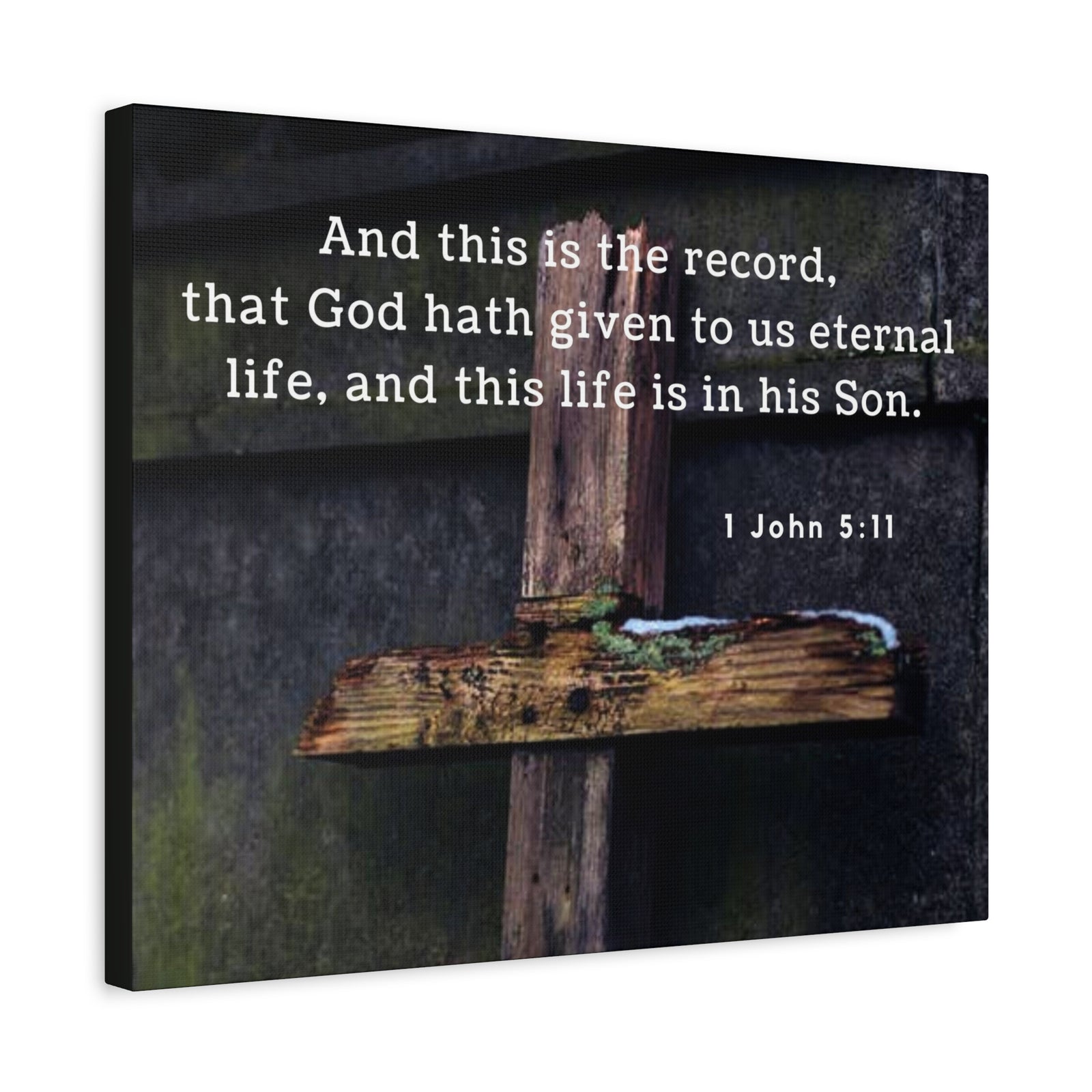 Scripture Walls The Record 1 John 5:11 Bible Verse Canvas Christian Wall Art Ready to Hang-Express Your Love Gifts