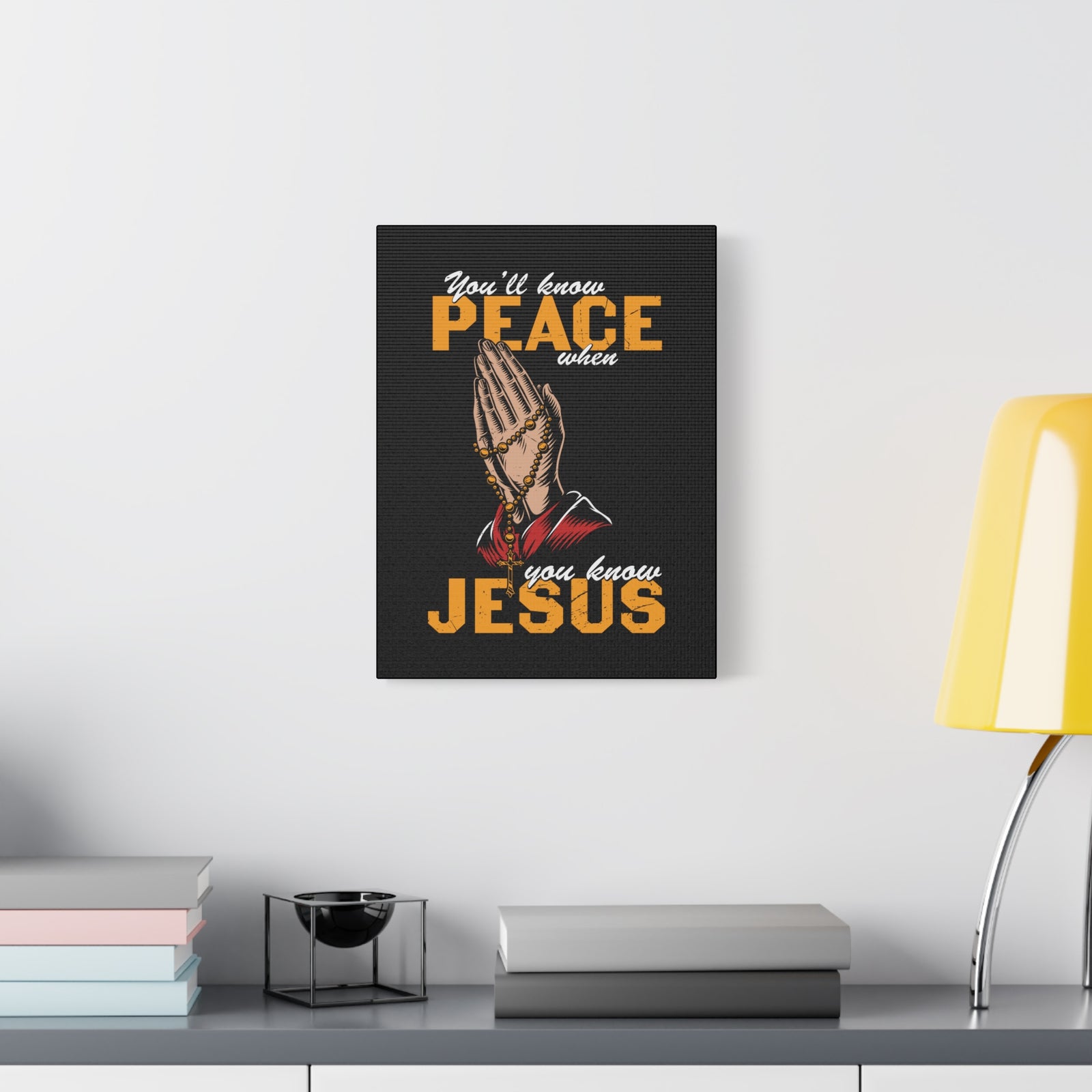 Scripture Canvas You'll Know Peace Rosary Psalms 96:1-13 Christian Wall Art Bible Verse Print Ready to Hang-Express Your Love Gifts