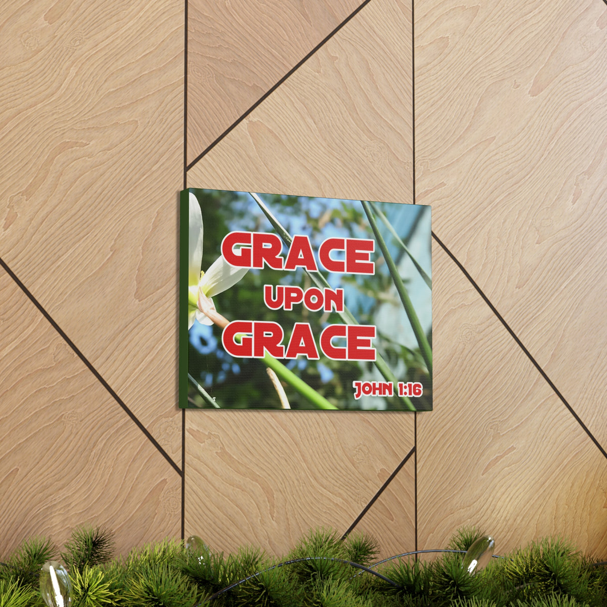Scripture Walls Grace Upon Grace John 1:16 Bible Verse Canvas Christian Wall Art Ready to Hang-Express Your Love Gifts