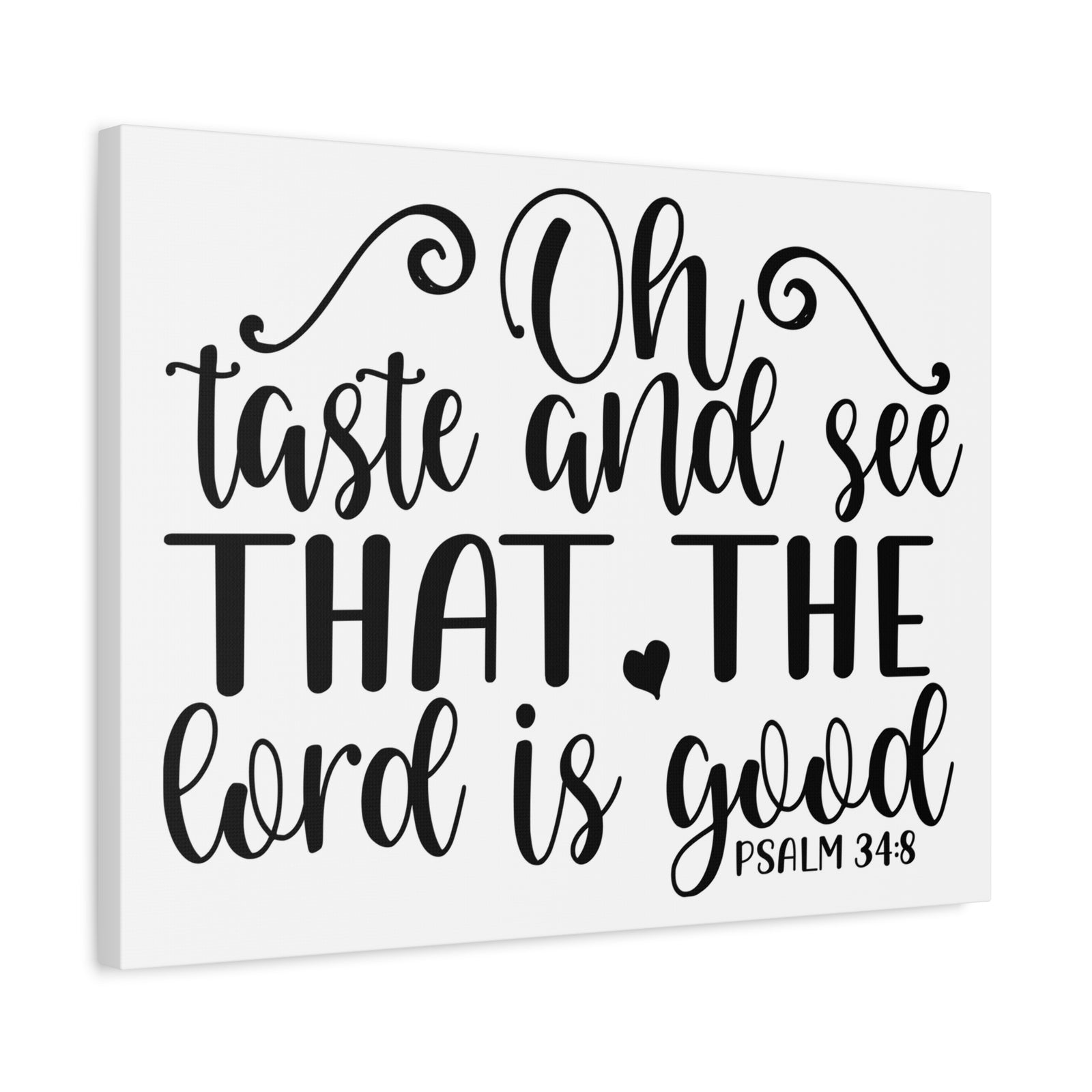 Scripture Canvas Oh Taste And See That Psalm 34:8 Christian Wall Art Bible Verse Print Ready To Hang-Express Your Love Gifts