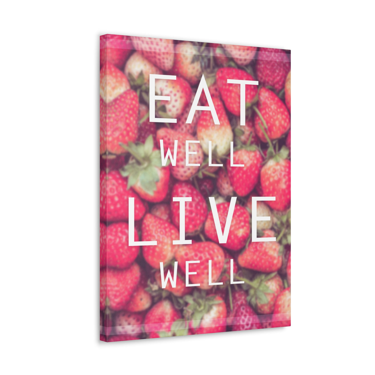Inspirational Quote Canvas Eat Well Live Well Motivational Print Ready to Hang Artwork-Express Your Love Gifts