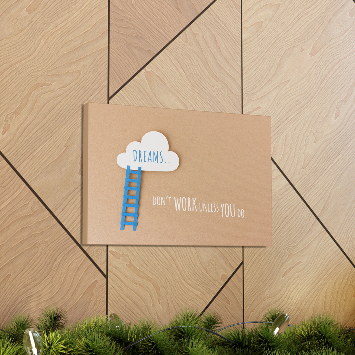 Inspirational Quote Canvas Dreams Don't Work Unless You Do Wall Art Motivational Motto Inspiring Prints Artwork Decor Ready to Hang-Express Your Love Gifts