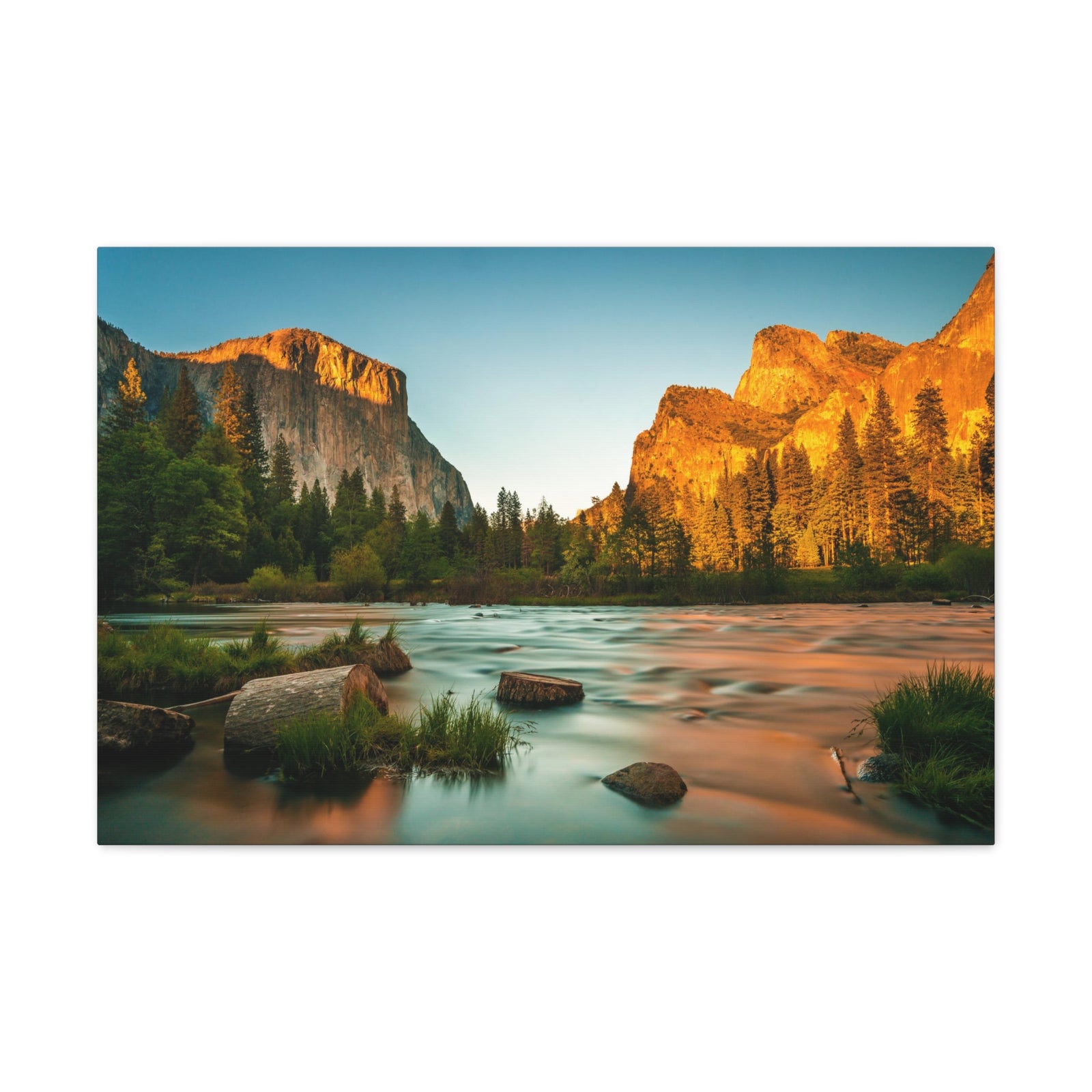 Mountain Valley Golden Hour Nature Wilderness Photography Canvas Wall Art for Home Decor Ready-to-Hang-Express Your Love Gifts
