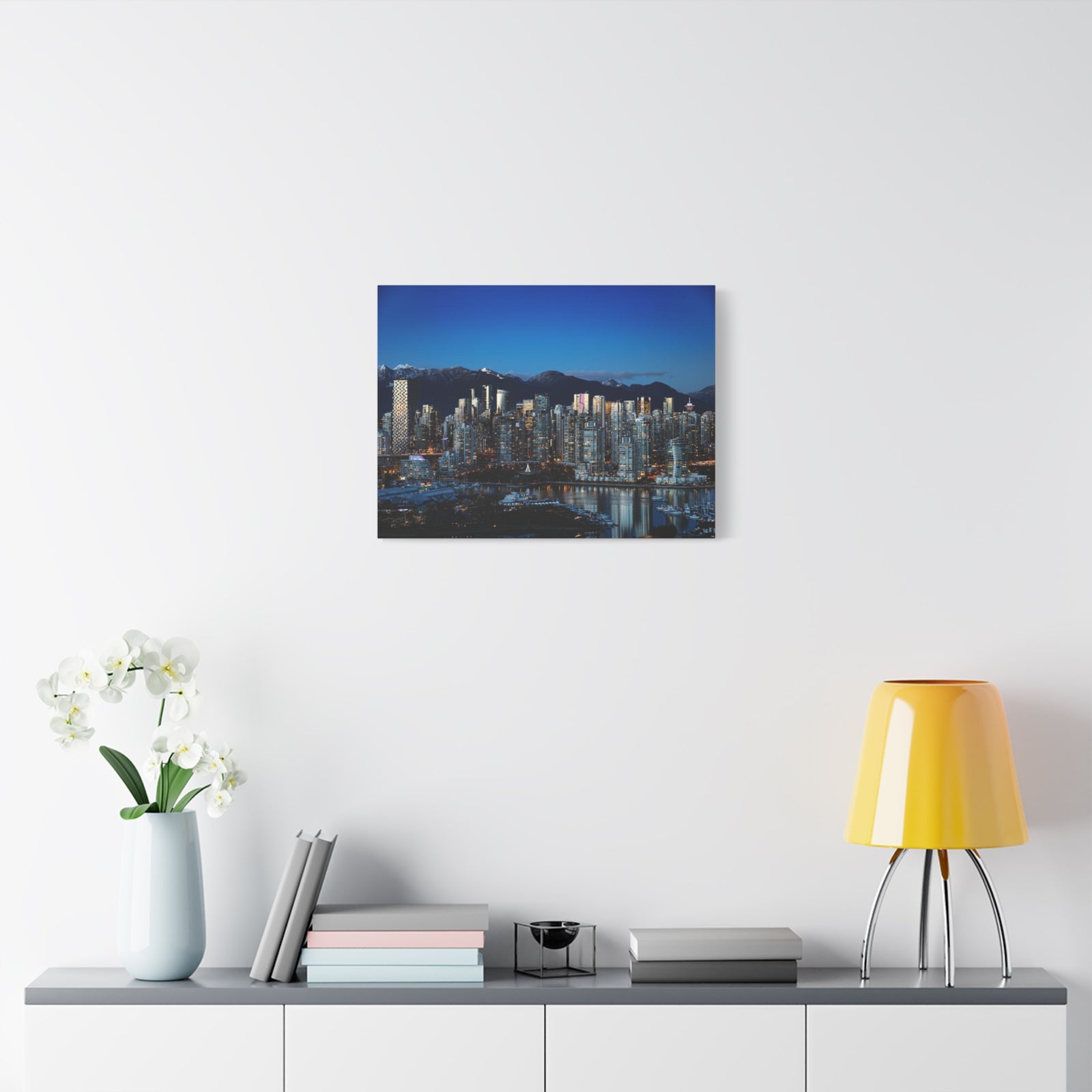 Vancouver Night Skyline Canvas Artwork High-Quality Breathtaking Stunning Cityscape for Home Decor Ready to Hang-Express Your Love Gifts