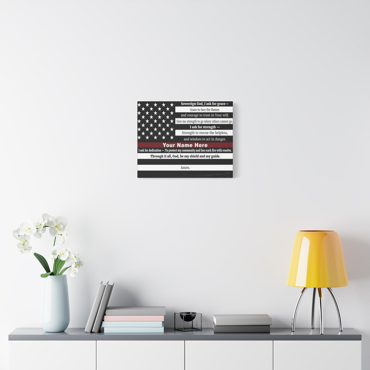 Scripture Walls Personalized Firefighter's Prayer Bible Canvas Christian Wall Art Ready to Hang Unframed-Express Your Love Gifts