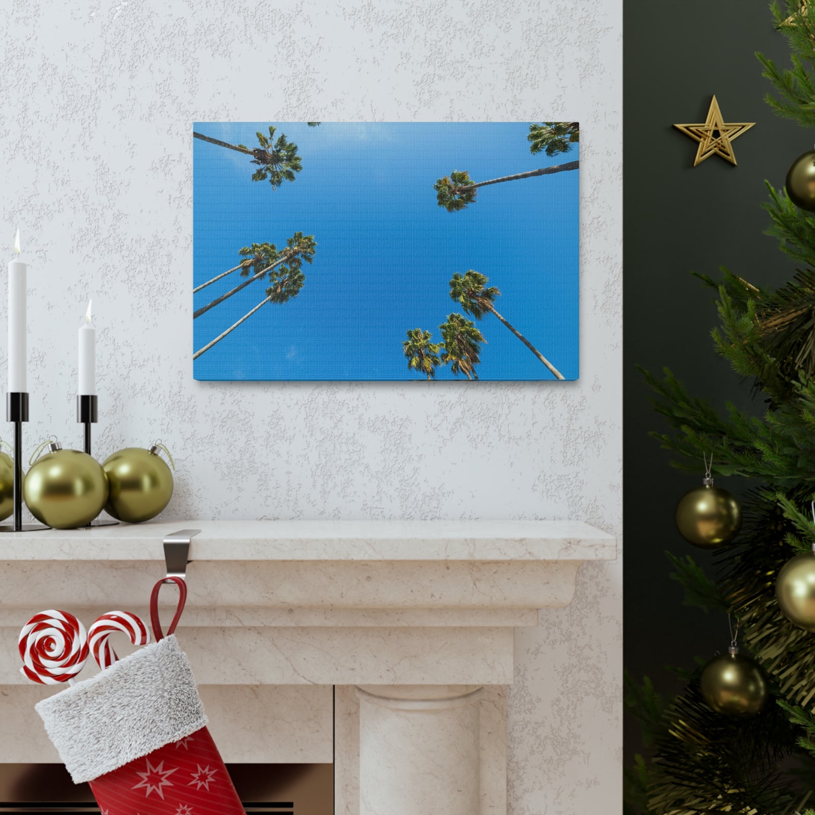 Palm Trees Los Angeles Modern Multicolor Scenic Nature Photography Canvas Home Office Decor Ready to Hang-Express Your Love Gifts