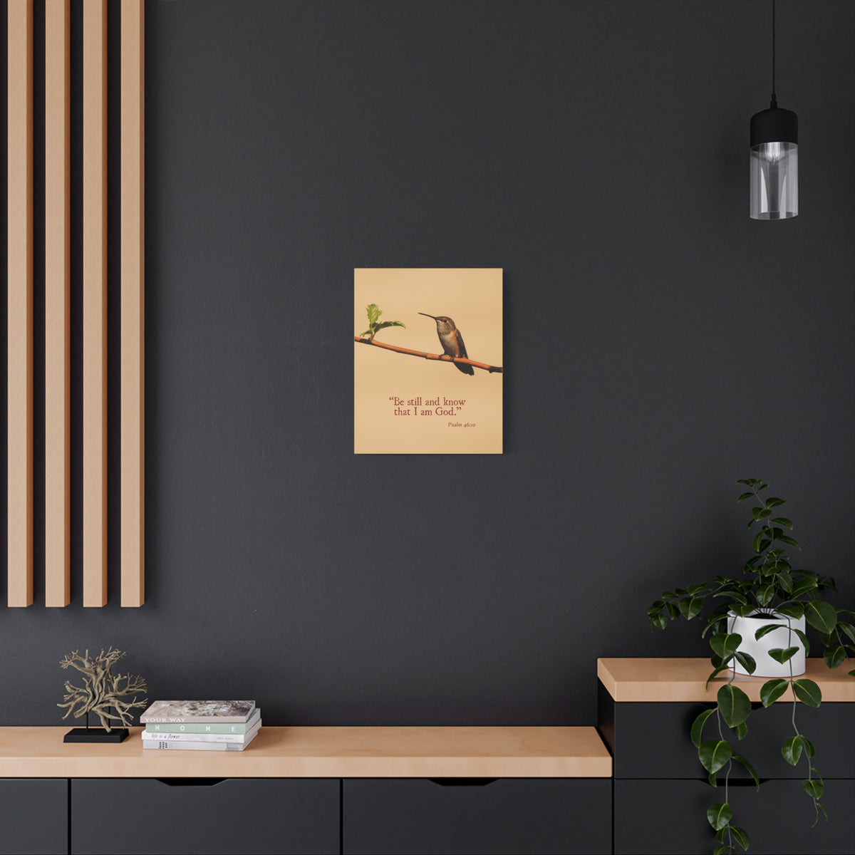 Scripture Canvas Know That I Am God Psalm 46:10 Christian Wall Art Bible Verse Print Ready to Hang-Express Your Love Gifts