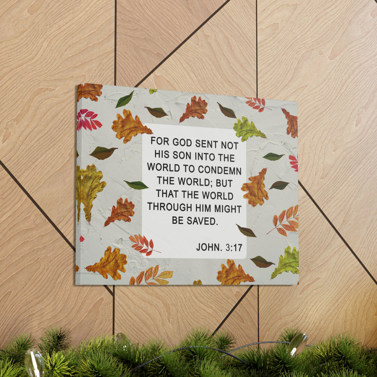 Scripture Walls God Sent John 3:17 Bible Verse Canvas Christian Wall Art Ready to Hang-Express Your Love Gifts