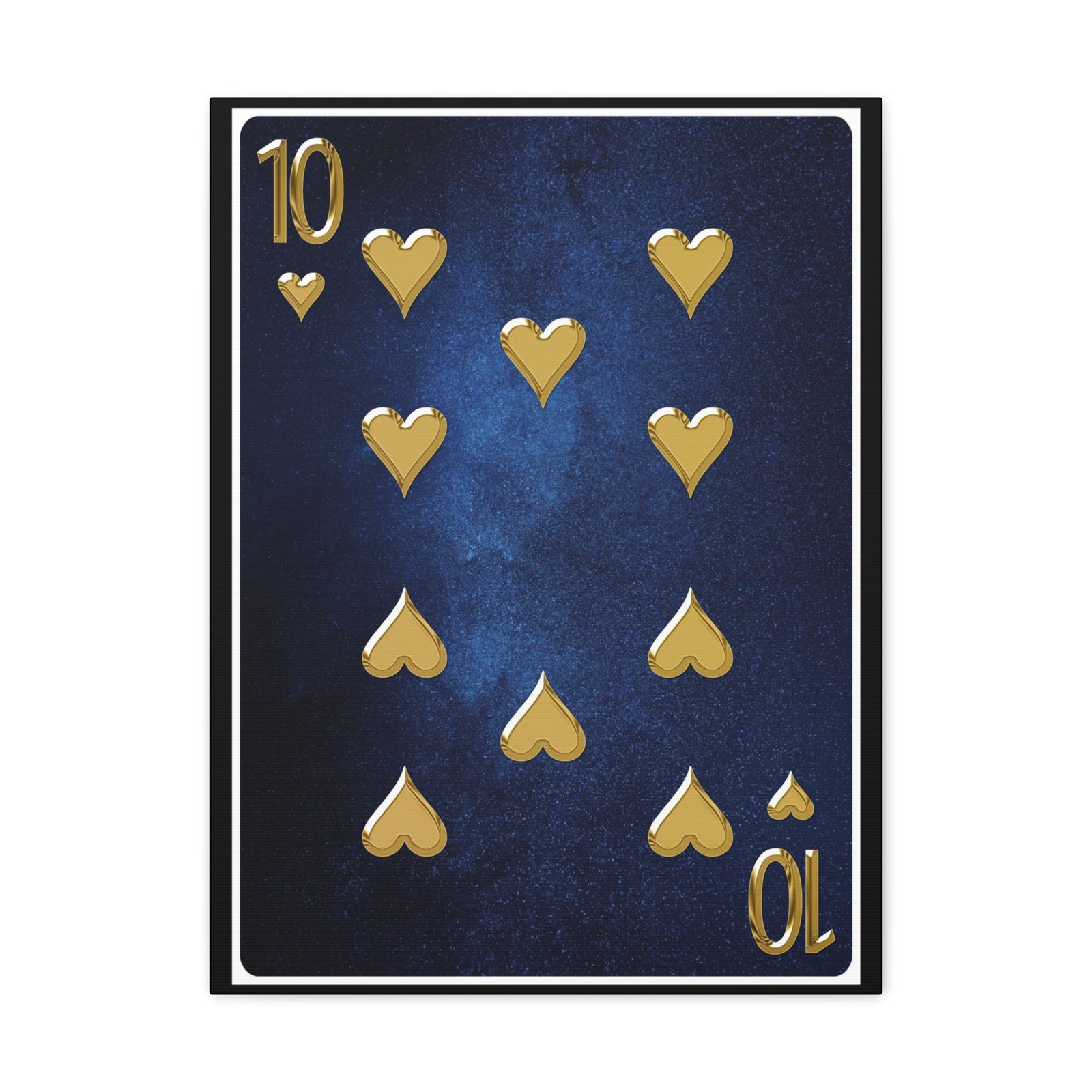 Ten Of Hearts Space Background Playing Card Canvas Wall Art for Home Decor Ready-to-Hang-Express Your Love Gifts
