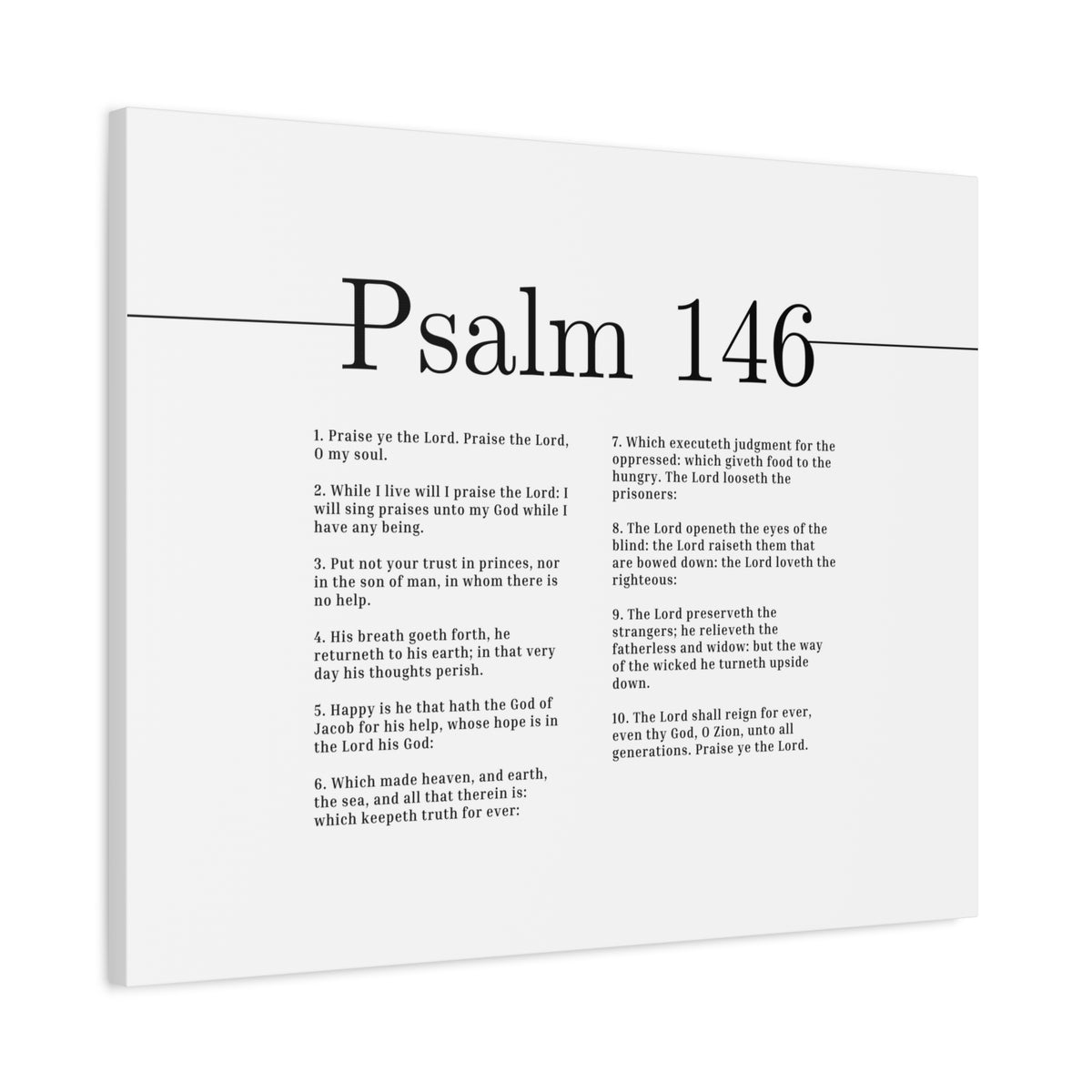 Scripture Canvas The Lord Loveth The Righteous Psalm 146 Christian Wall Art Bible Verse Print Ready to Hang-Express Your Love Gifts
