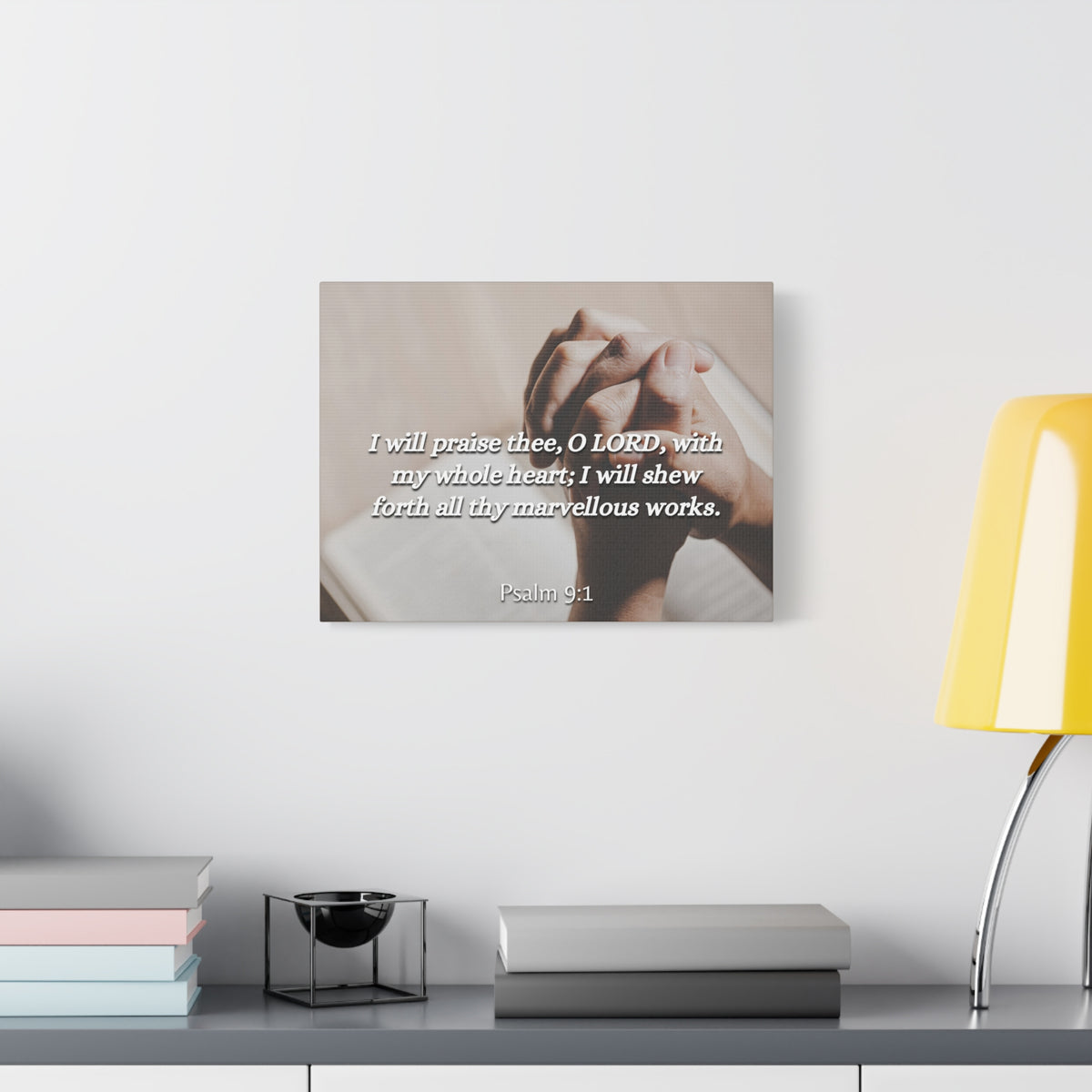 Scripture Canvas Marvelous Works Psalms 9:1 Christian Wall Art Bible Verse Print Ready to Hang-Express Your Love Gifts