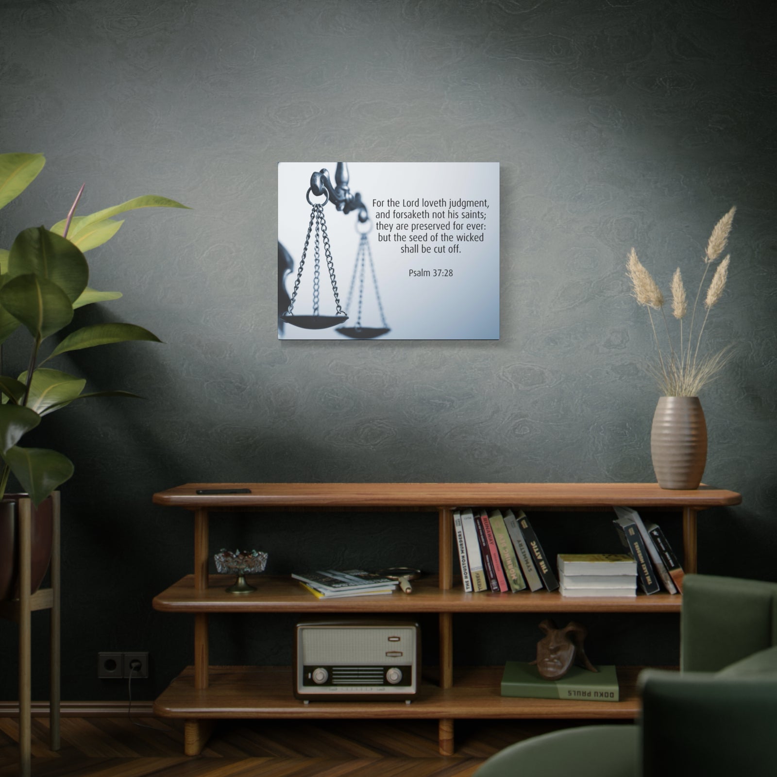 Scripture Canvas Lord Loveth Judgment Psalm 37:28 Christian Wall Art Bible Verse Print Ready to Hang-Express Your Love Gifts