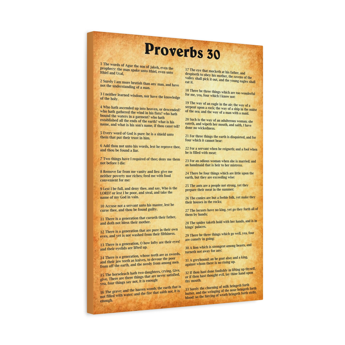 Scripture Walls Proverbs Chapter 30 Gold Bible Canvas Christian Wall Art Ready to Hang Unframed-Express Your Love Gifts