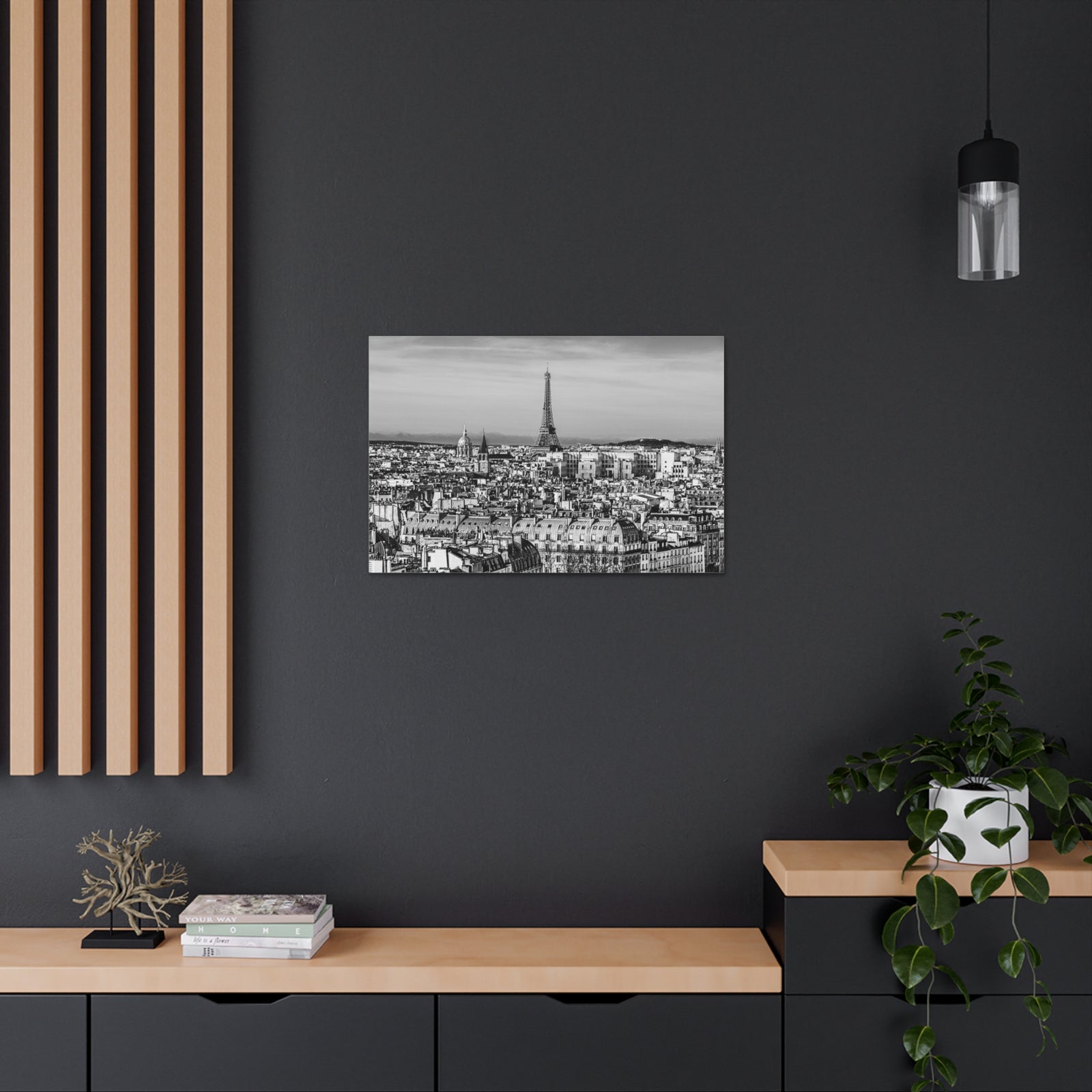 Paris Black And White Skyline Canvas Artwork High-Quality Breathtaking Stunning Cityscape for Home Decor Ready to Hang-Express Your Love Gifts
