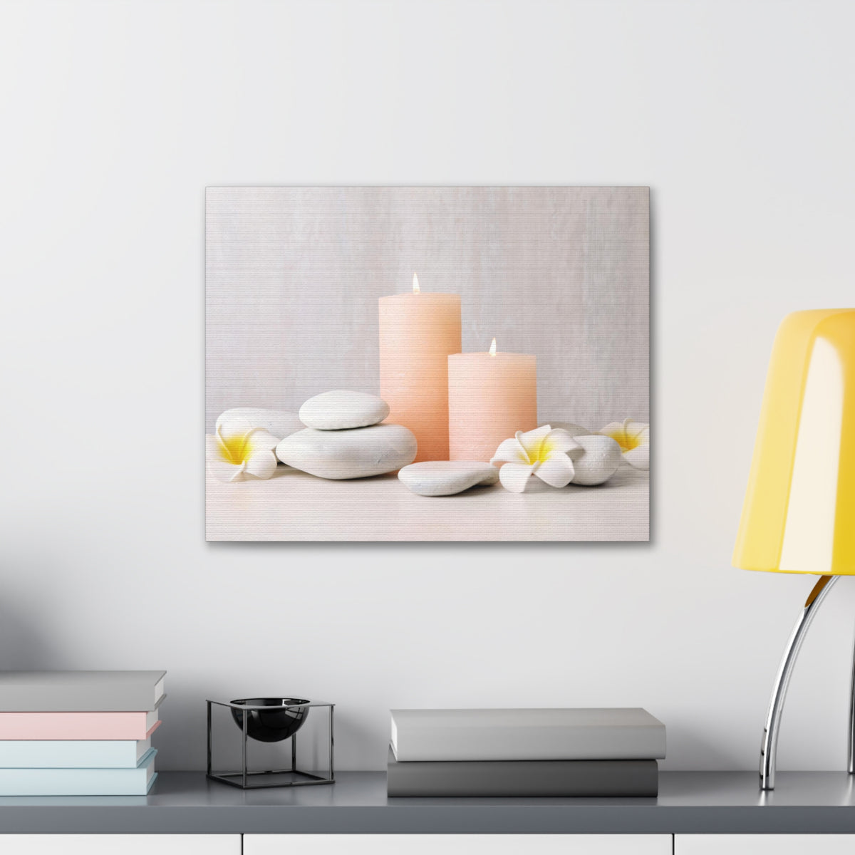 Lighted Candles and Flowers Forest Floral Nature Photography Canvas Wall Art for Home Decor Ready-to-Hang-Express Your Love Gifts