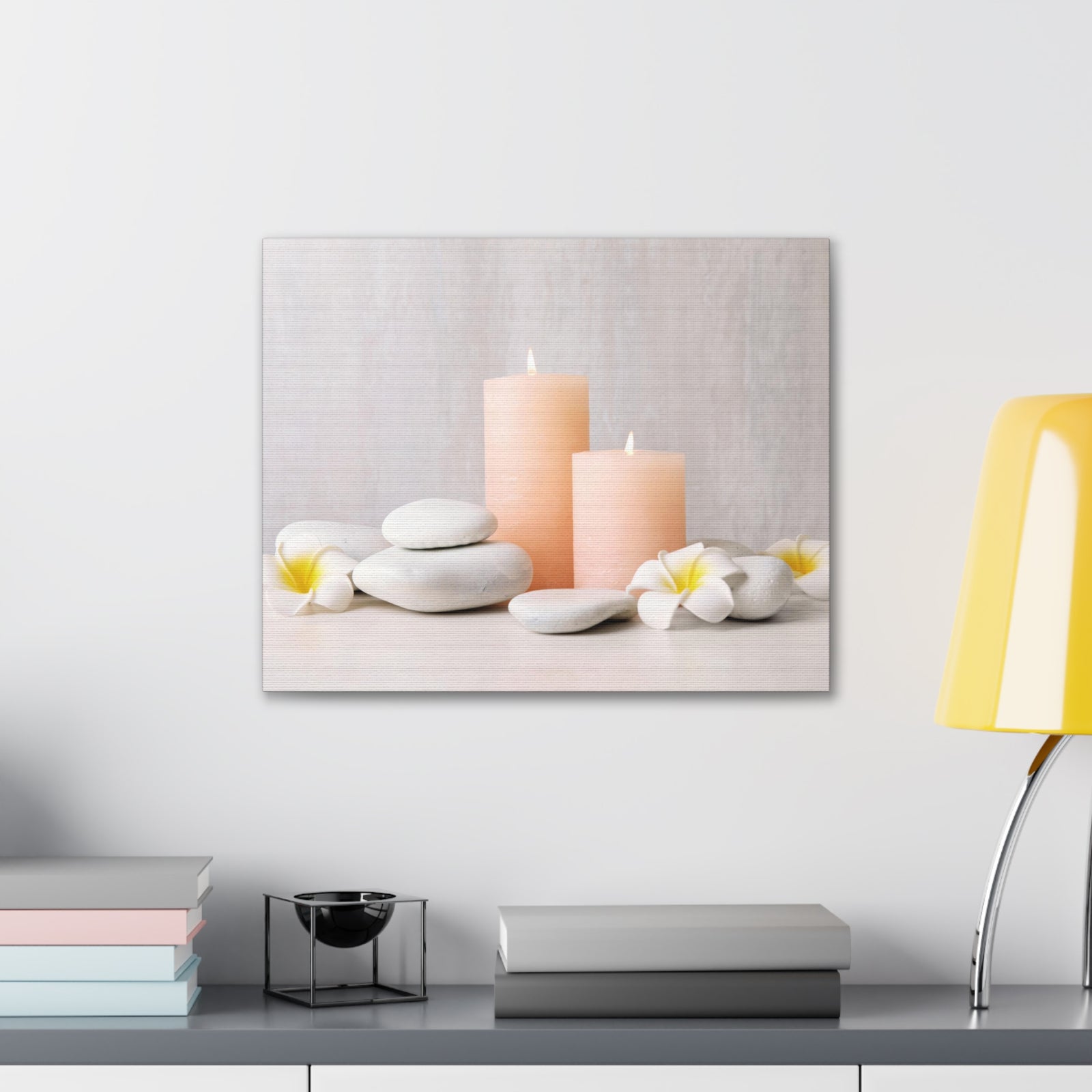 Lighted Candles and Flowers Forest Floral Nature Photography Canvas Wall Art for Home Decor Ready-to-Hang-Express Your Love Gifts