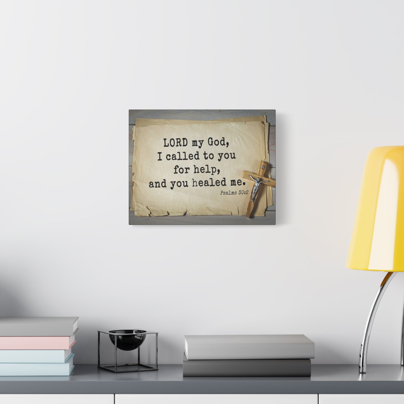 Scripture Canvas You Healed Me Psalms 30:2 Christian Wall Art Bible Verse Print Ready to Hang-Express Your Love Gifts