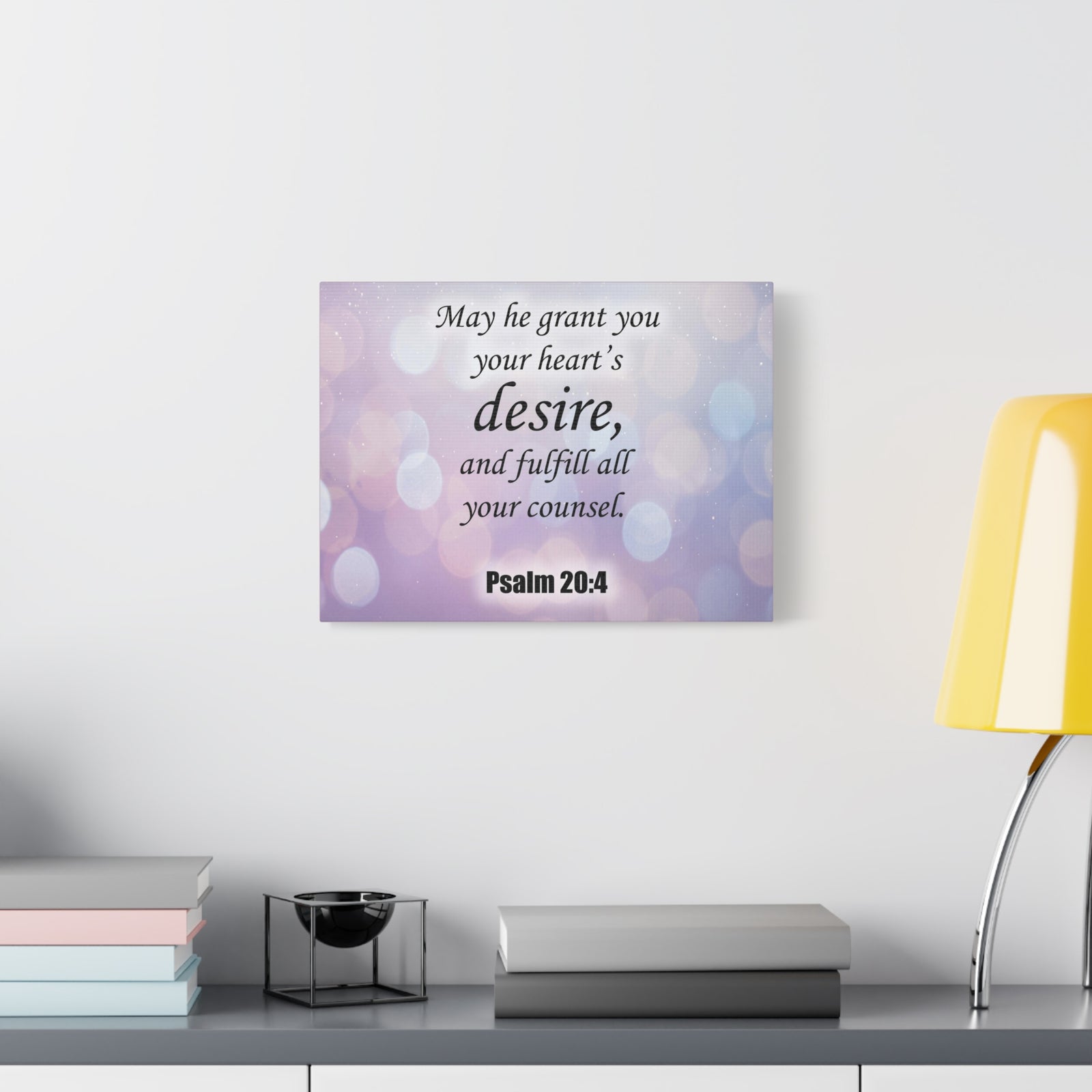 Bible Verse Canvas Fulfill All Your Counsel Psalm 20:4 Christian Home Decor Scripture Art-Express Your Love Gifts