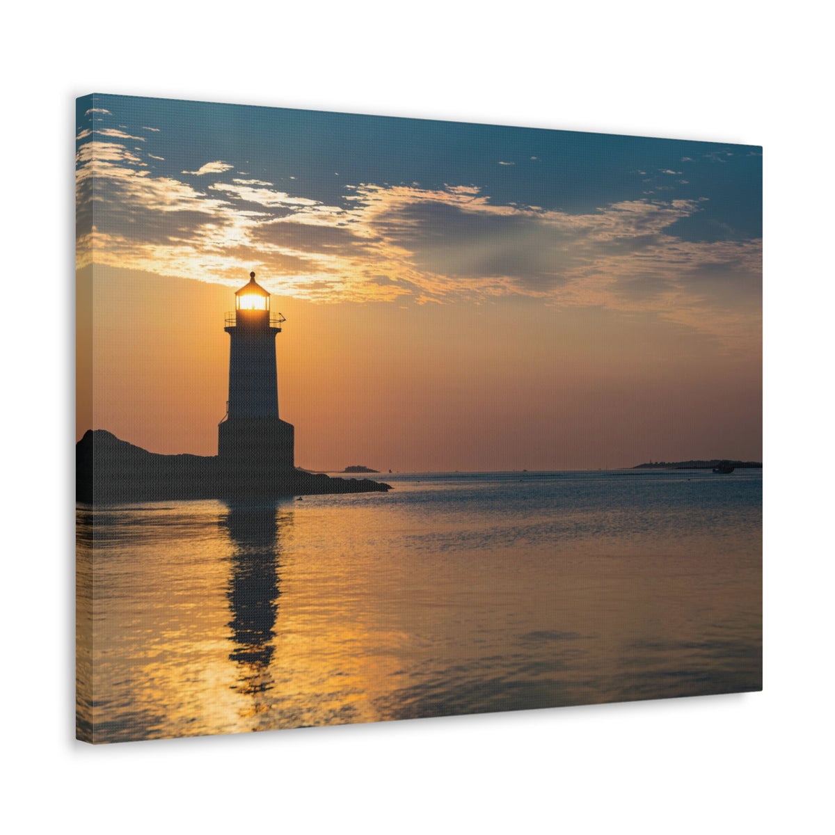 Lighthouse at Dawn Forest Floral Nature Photography Canvas Wall Art for Home Decor Ready-to-Hang-Express Your Love Gifts