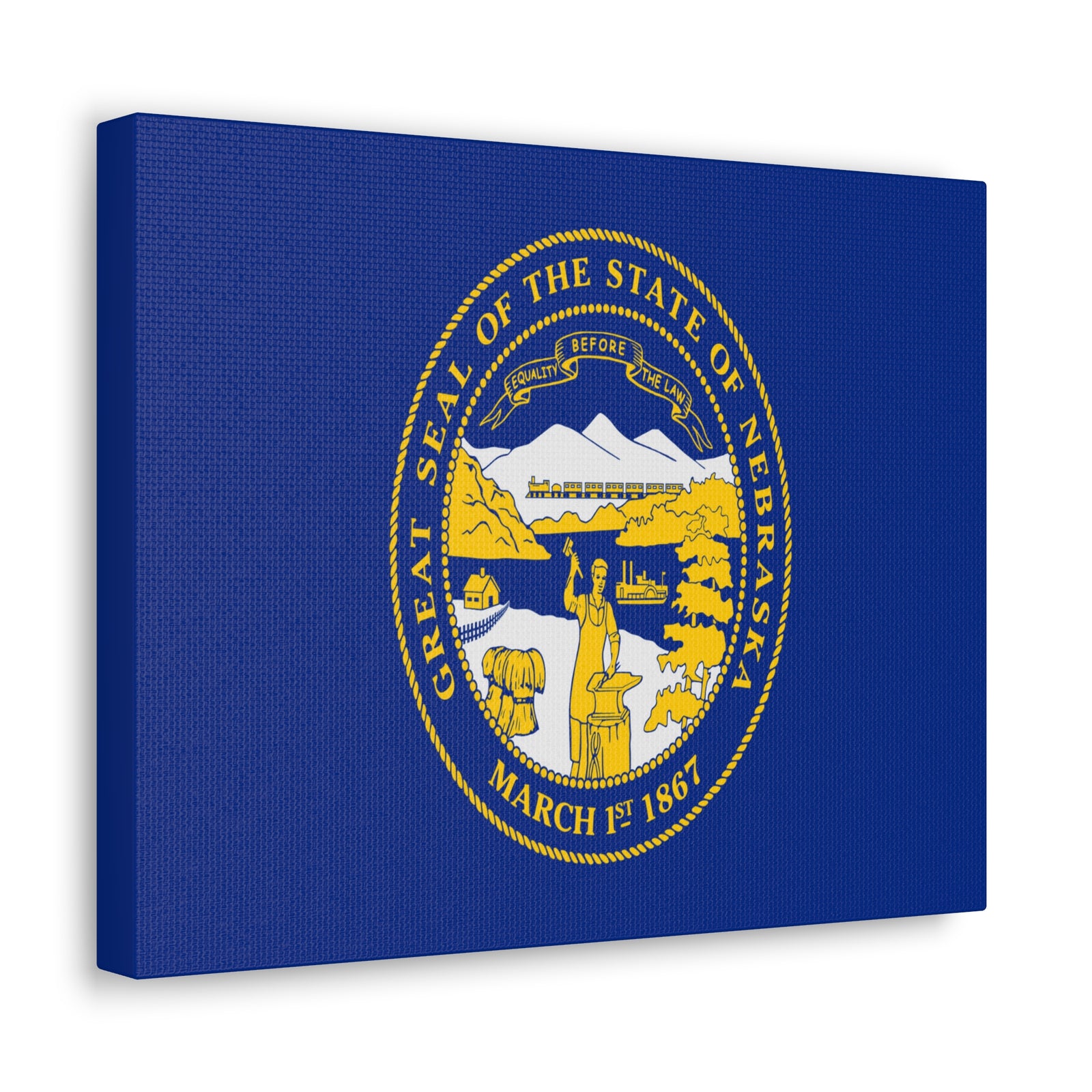 Nebraska Stage Flag Canvas Vibrant Wall Art Unframed Home Decor-Express Your Love Gifts