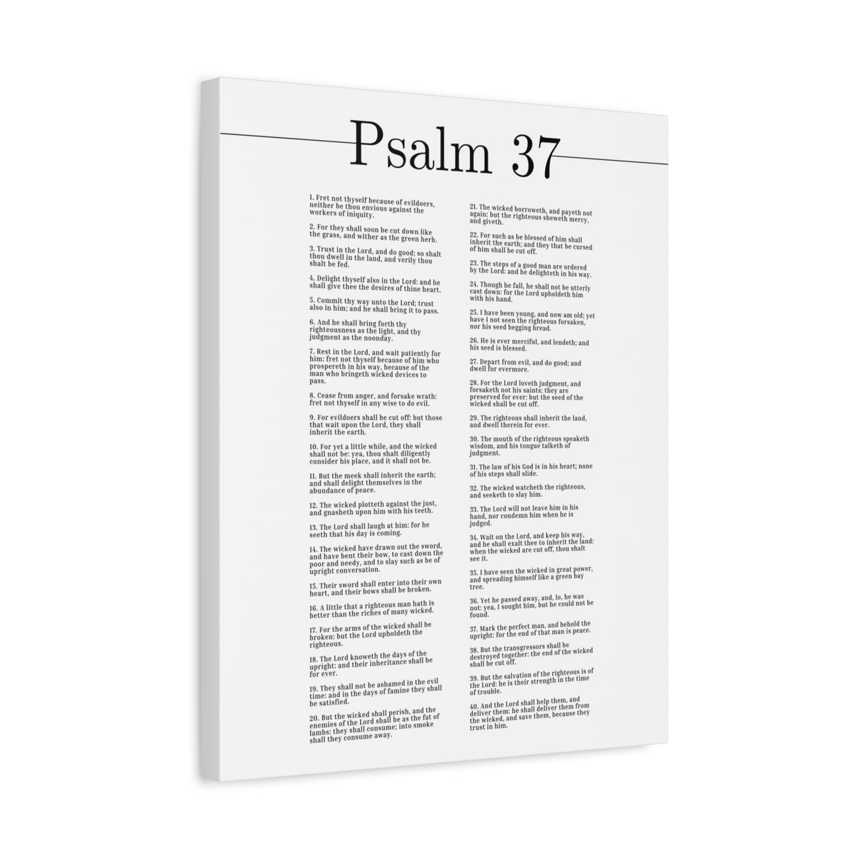 Scripture Canvas The Salvation Of The Righteous Psalm 37 Christian Wall Art Bible Verse Print Ready to Hang-Express Your Love Gifts