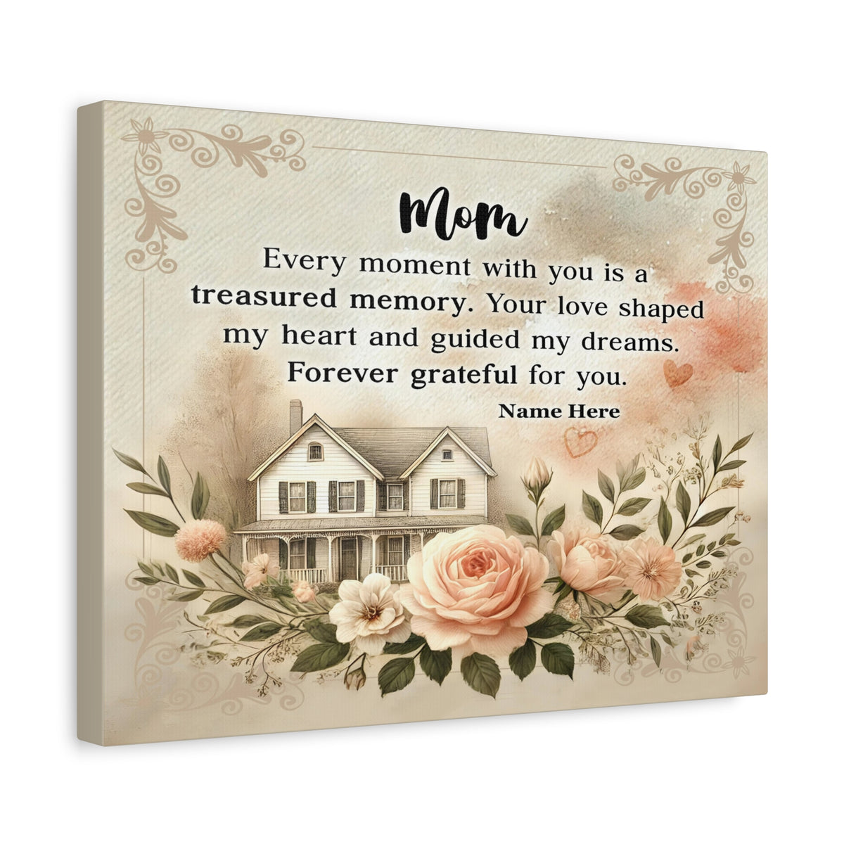 Personalized To Mom Treasured Memory Inspirational Quote – Elegant Home Décor-Express Your Love Gifts