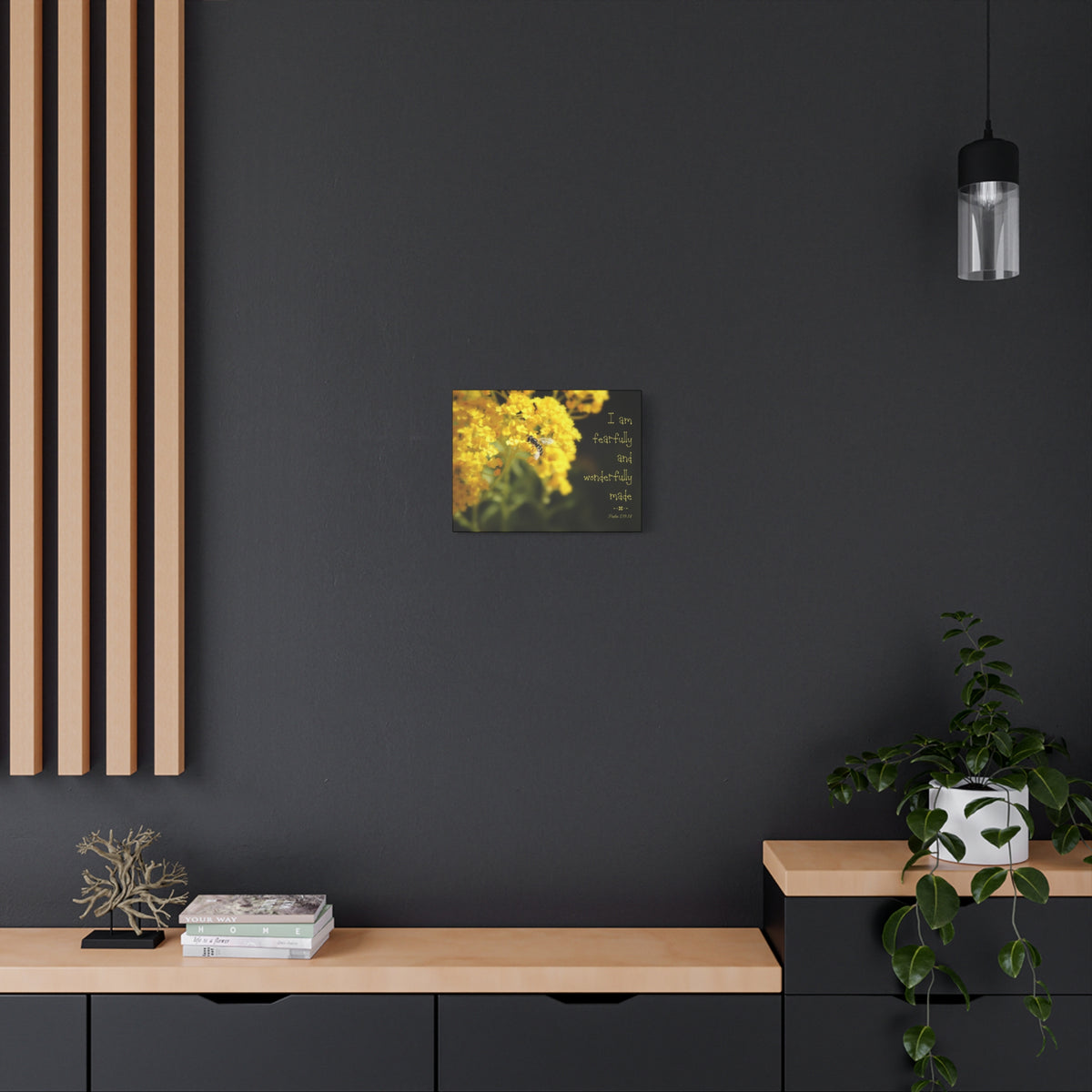 Scripture Walls Wonderfully Made Psalm 139:14 Bee Bible Verse Canvas Christian Wall Art Ready to Hang-Express Your Love Gifts