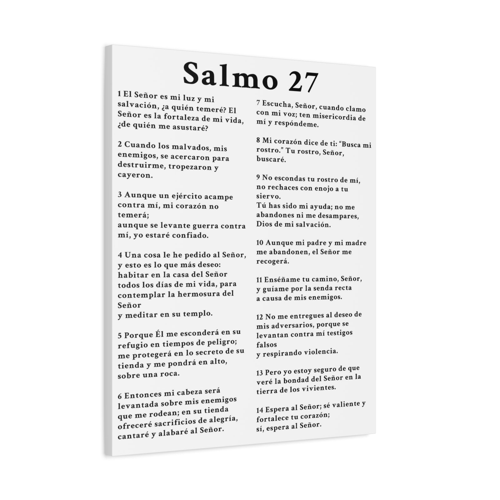Scripture Walls Salmo 27 Chapter White Bible Canvas Christian Wall Art Ready to Hang Unframed-Express Your Love Gifts