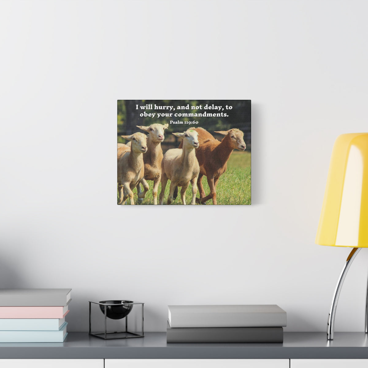 Scripture Canvas Obey Your Commandments Psalm 119:60 Christian Wall Art Bible Verse Print Ready to Hang-Express Your Love Gifts