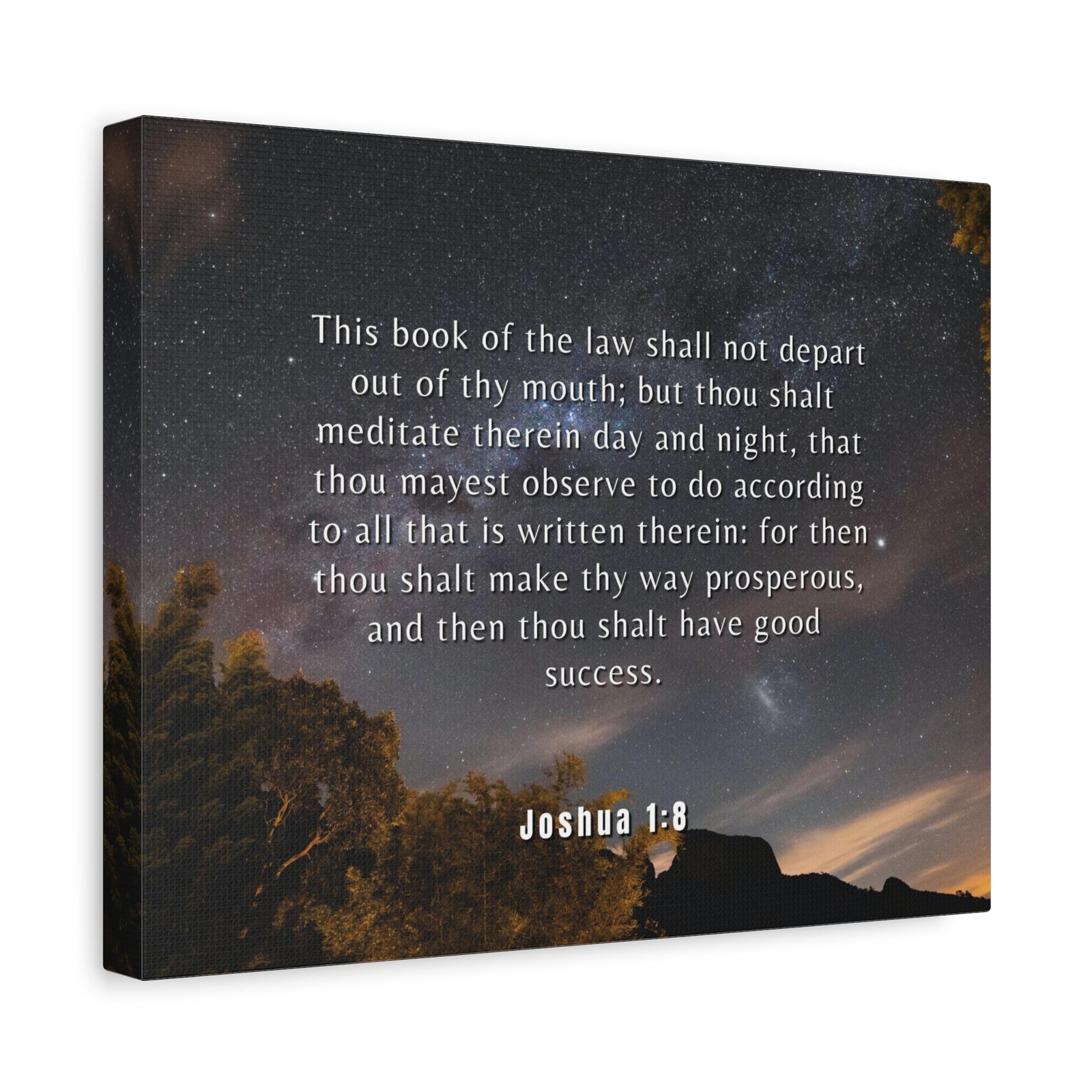 Scripture Canvas Good Success Joshua 1:8 Christian Wall Art Bible Verse Print Ready to Hang
