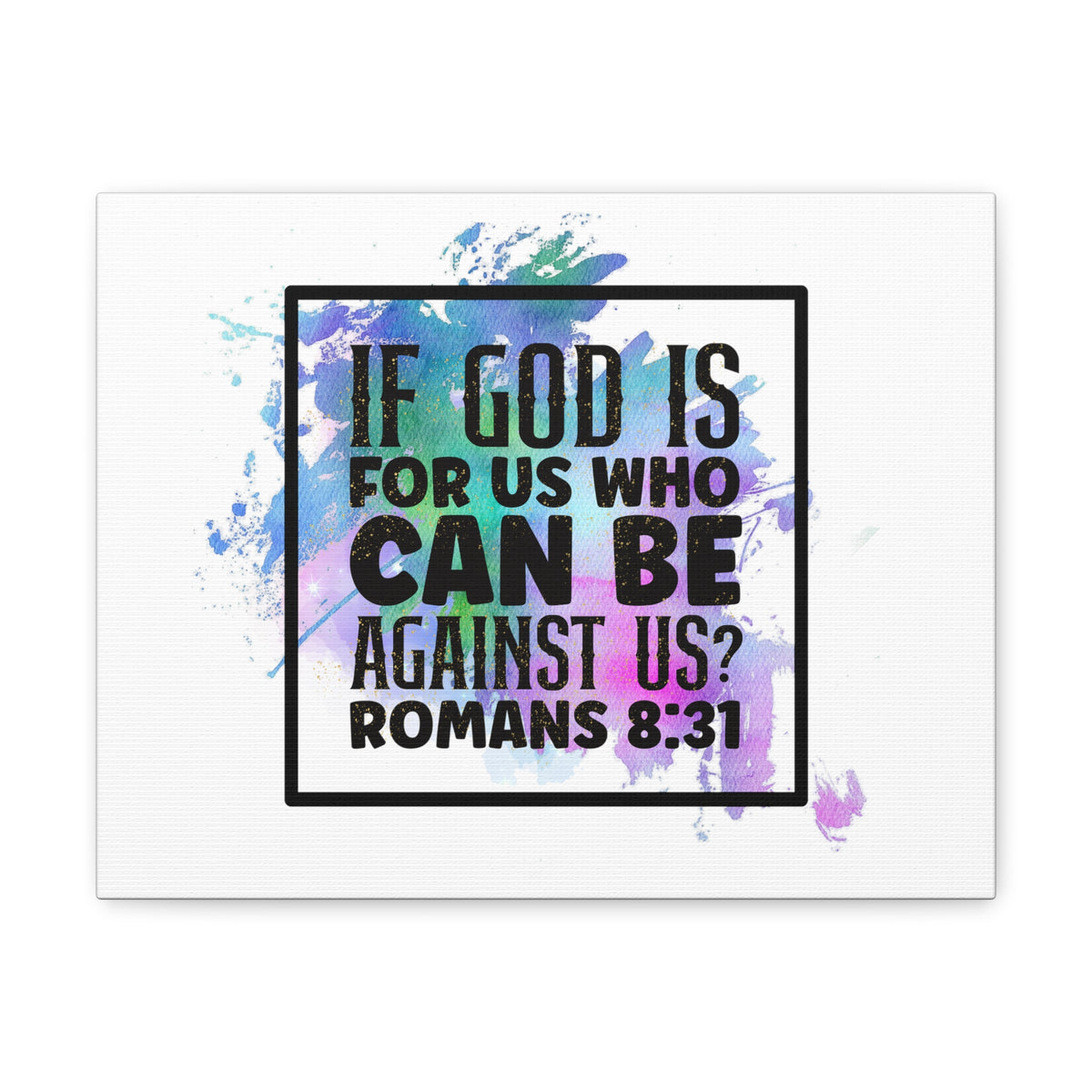 Scripture Walls Romans 8:31 Who Can Be Against Us Bible Verse Canvas Christian Wall Art Ready to Hang Unframed-Express Your Love Gifts
