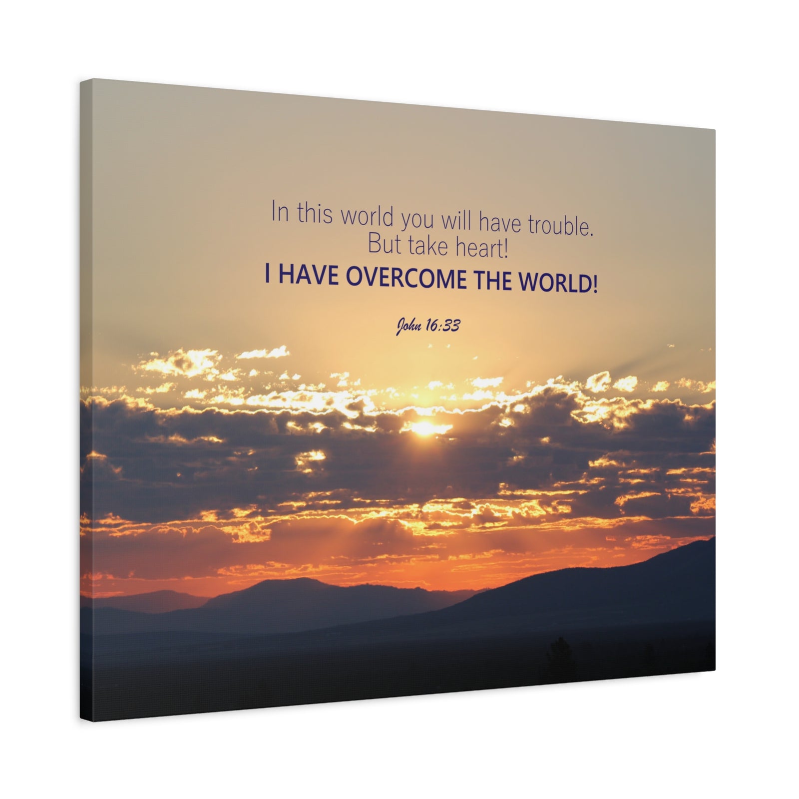 Scripture Walls Overcome The World John 16:33 Bible Verse Canvas Christian Wall Art Ready to Hang-Express Your Love Gifts