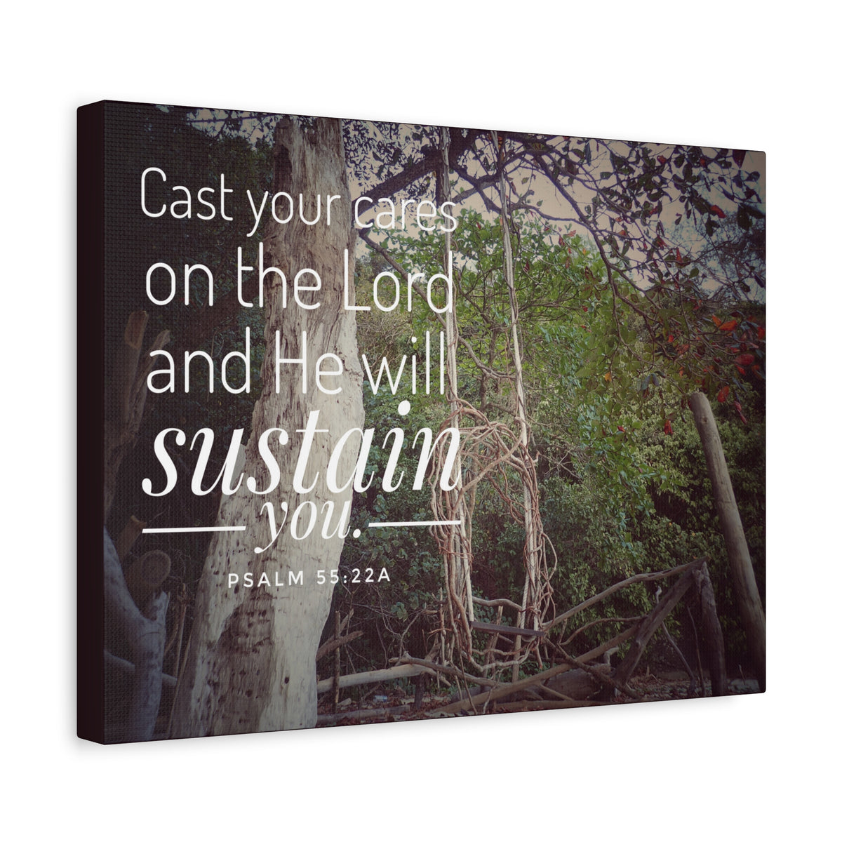 Scripture Walls He Will Sustain You Psalm 55:22 Bible Verse Canvas Christian Wall Art Ready to Hang-Express Your Love Gifts