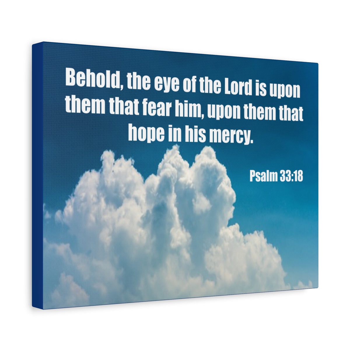 Bible Verse Canvas Hope in His Mercy Psalm 33:18 Christian Home Décor Wall Art Scripture Ready to Hang Faith Print-Express Your Love Gifts